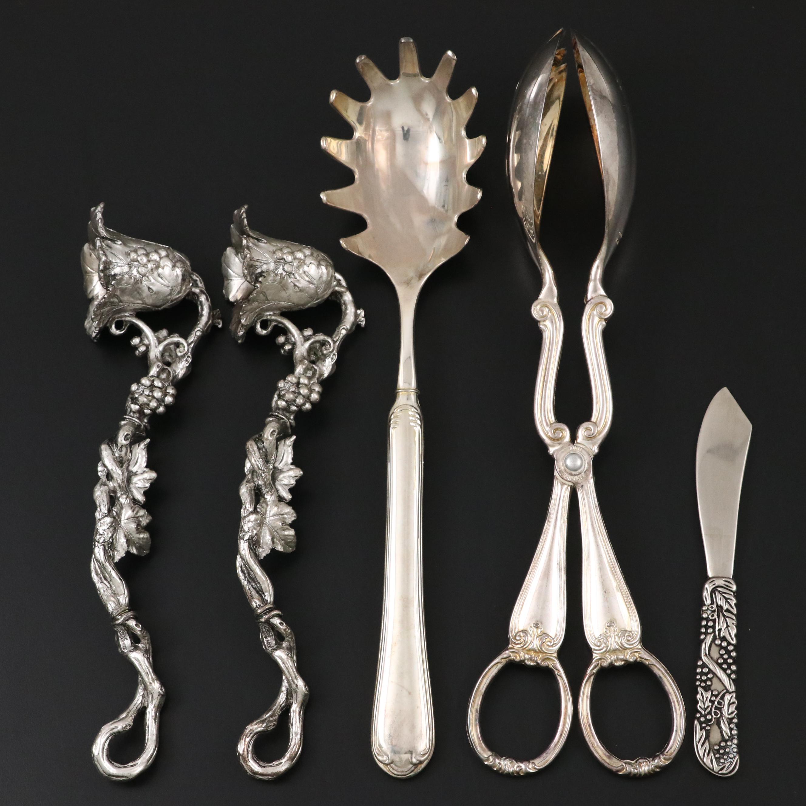 Godinger Marble and Metal Cheese Plate with Other Utensils