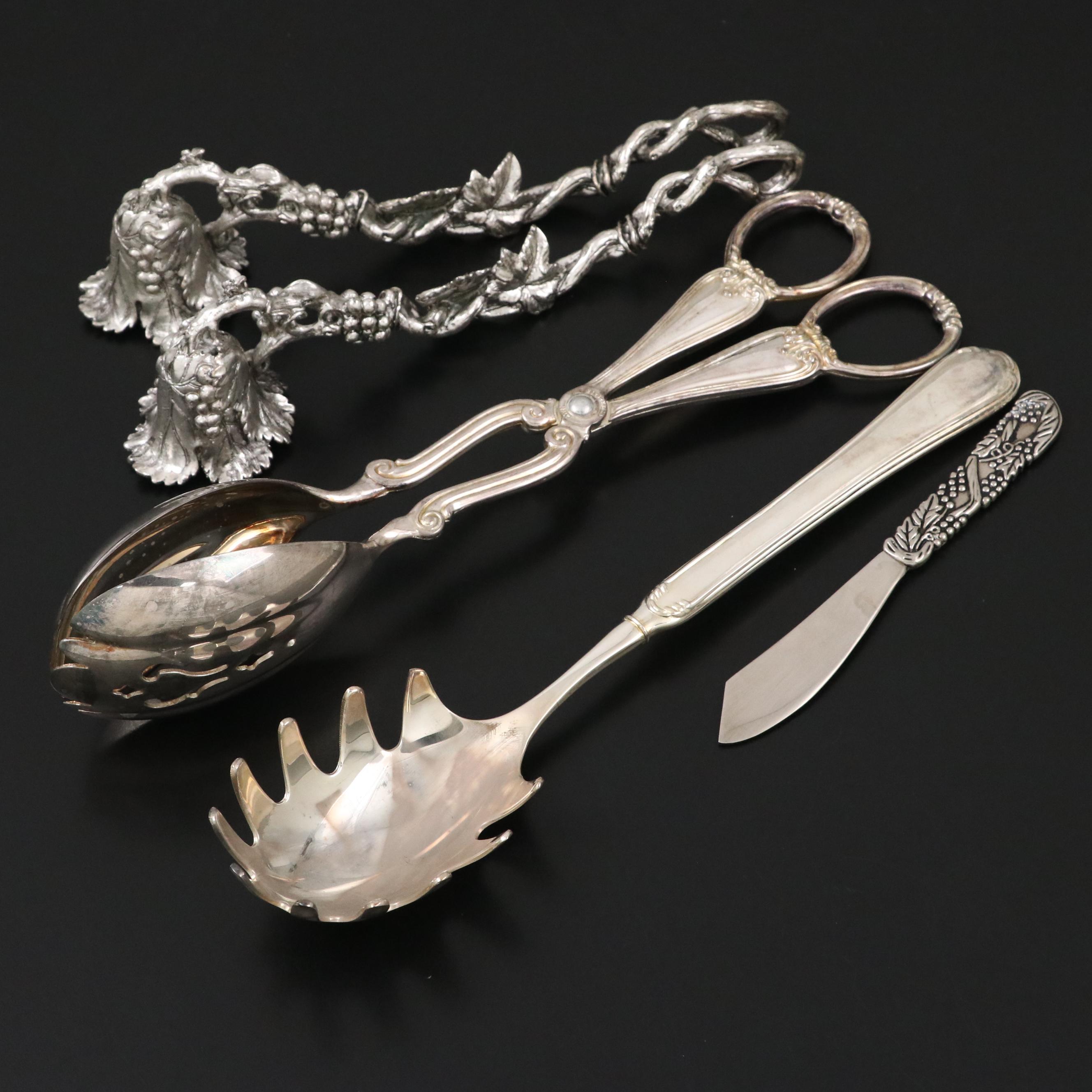 Godinger Marble and Metal Cheese Plate with Other Utensils