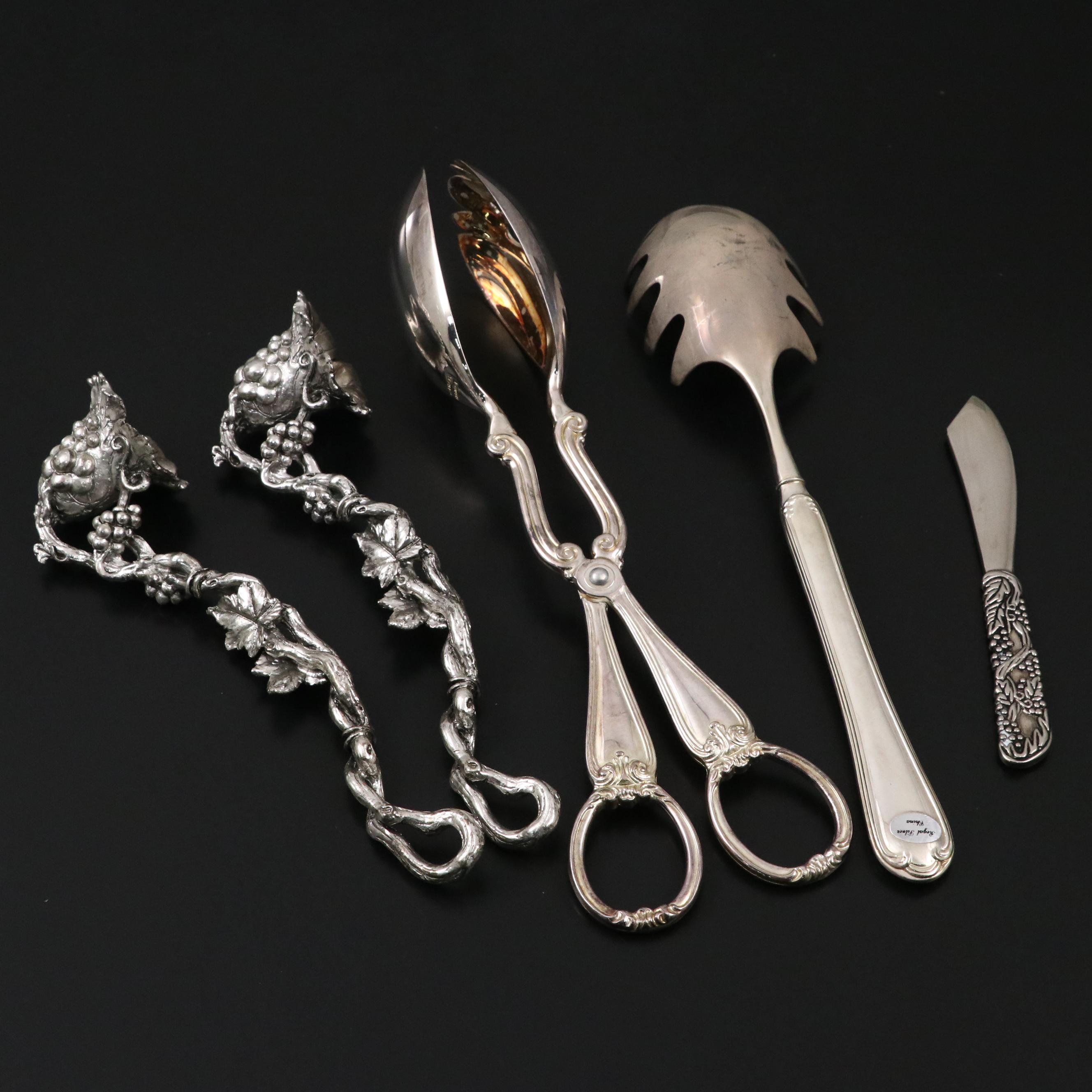Godinger Marble and Metal Cheese Plate with Other Utensils