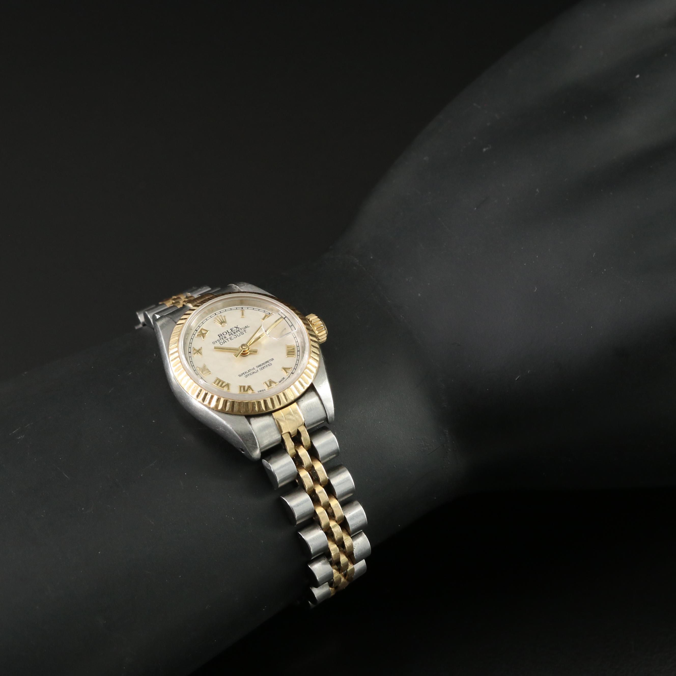 Rolex Datejust 69173 Pyramid Dial 26mm 18K Gold & Steel Automatic Watch