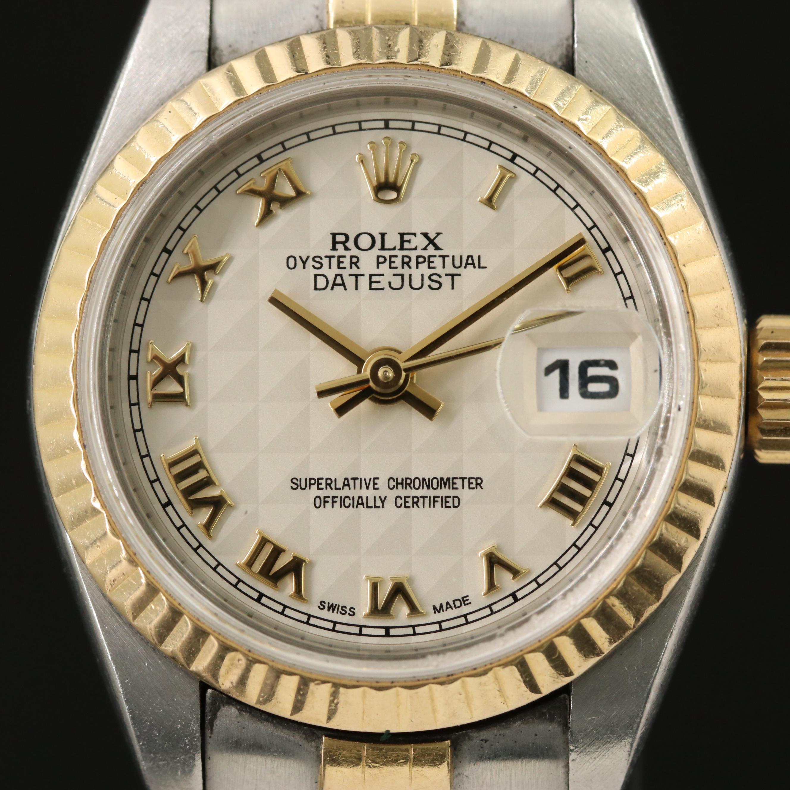 Rolex Datejust 69173 Pyramid Dial 26mm 18K Gold & Steel Automatic Watch