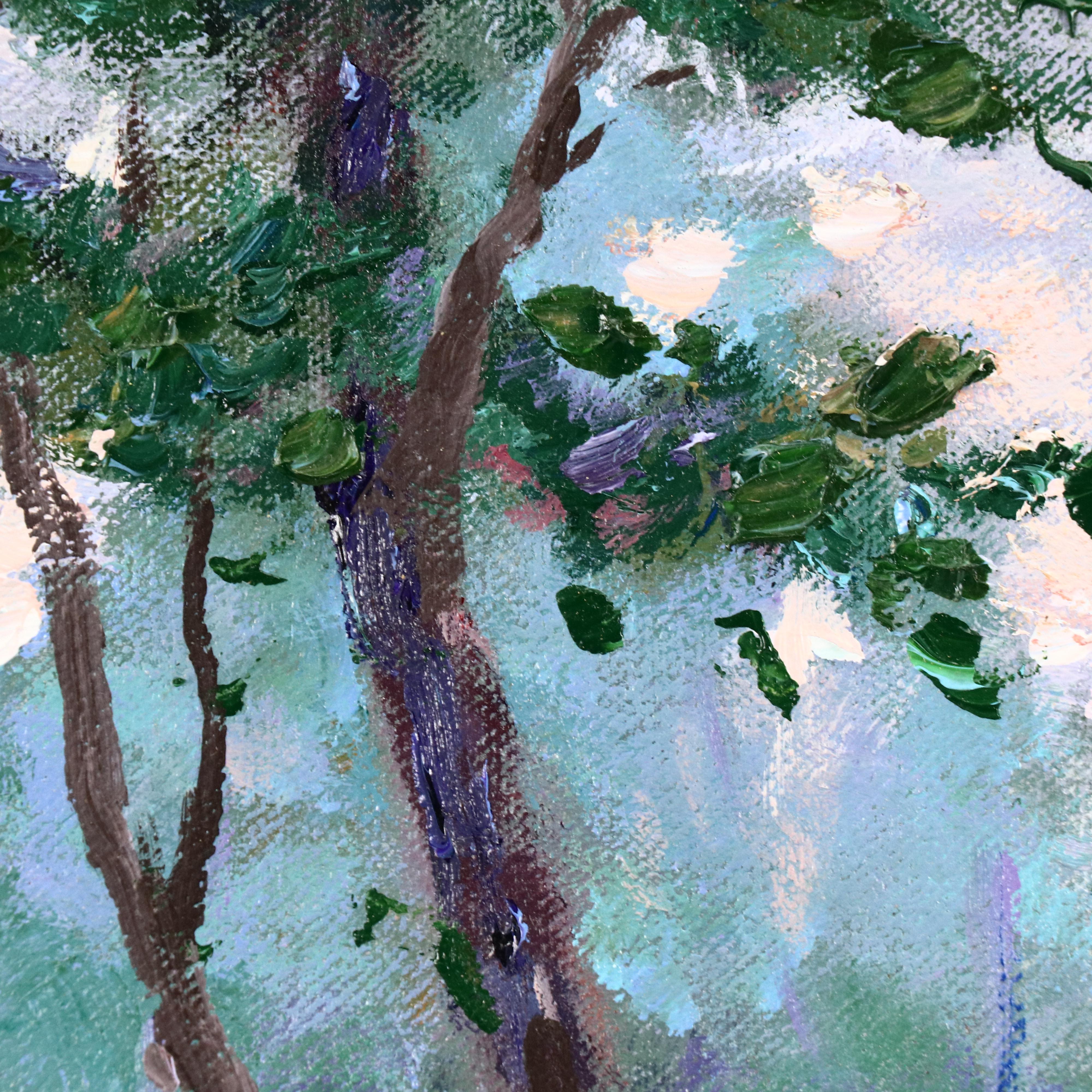 Walt Nowatka Impressionist Style River Landscape Oil Painting, Late 20th Century