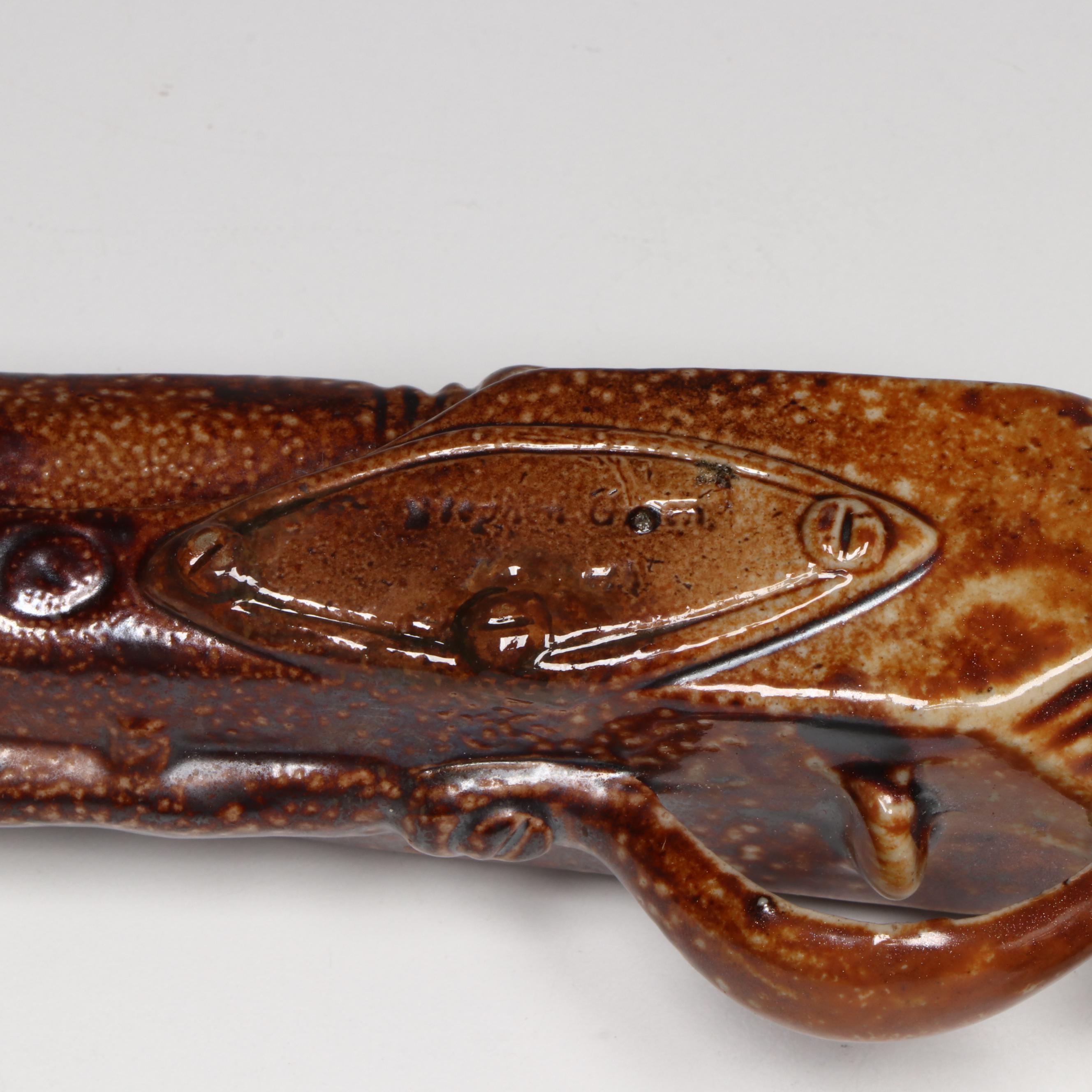 Stephen Green of Lambeth Stoneware Flintlock Pistol Flask, 19th Century