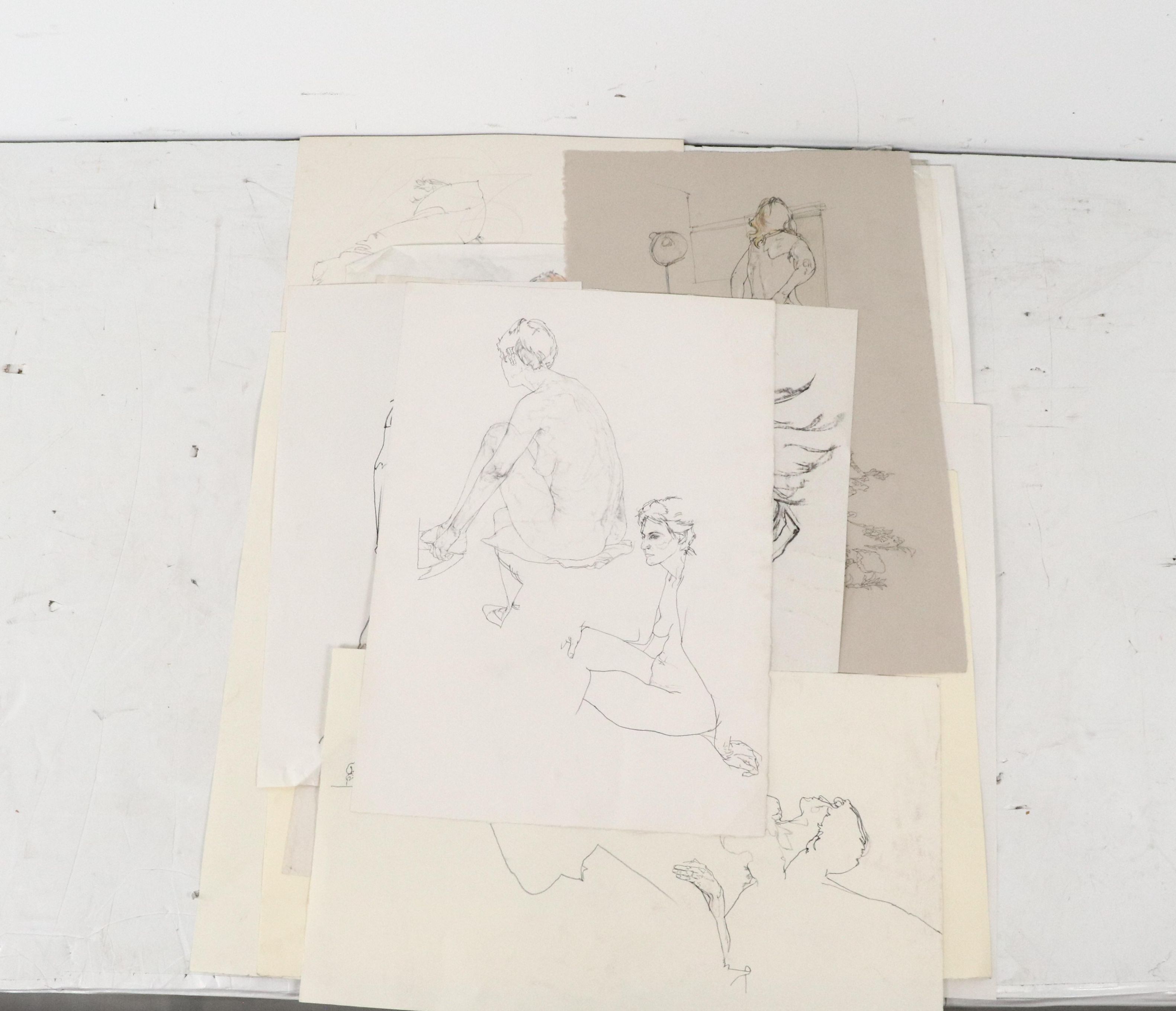 Paul Wagener Mixed Media Drawings, Late 20th Century