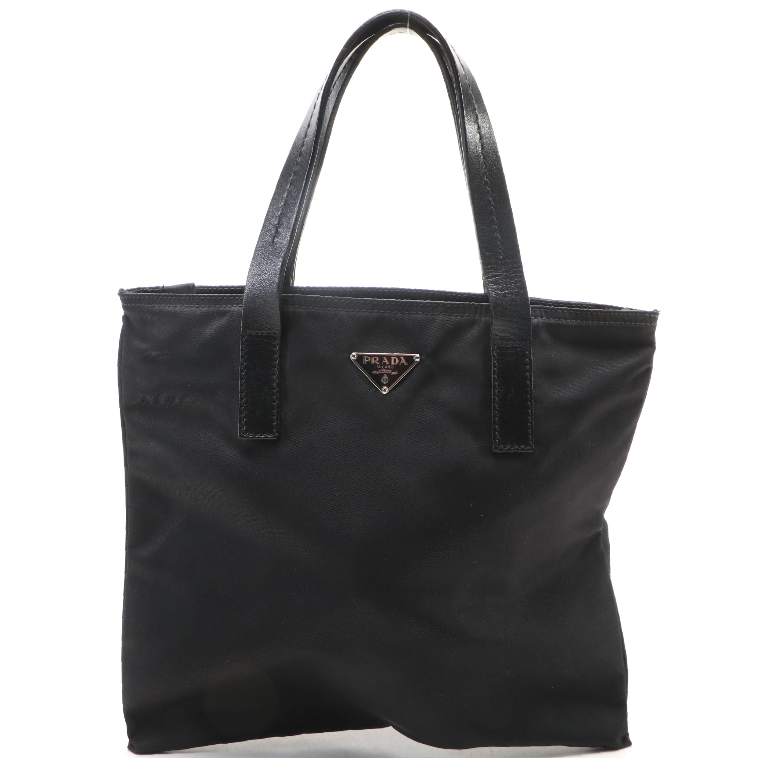 Prada Black Tessuto Nylon Mini Tote with Leather Handles