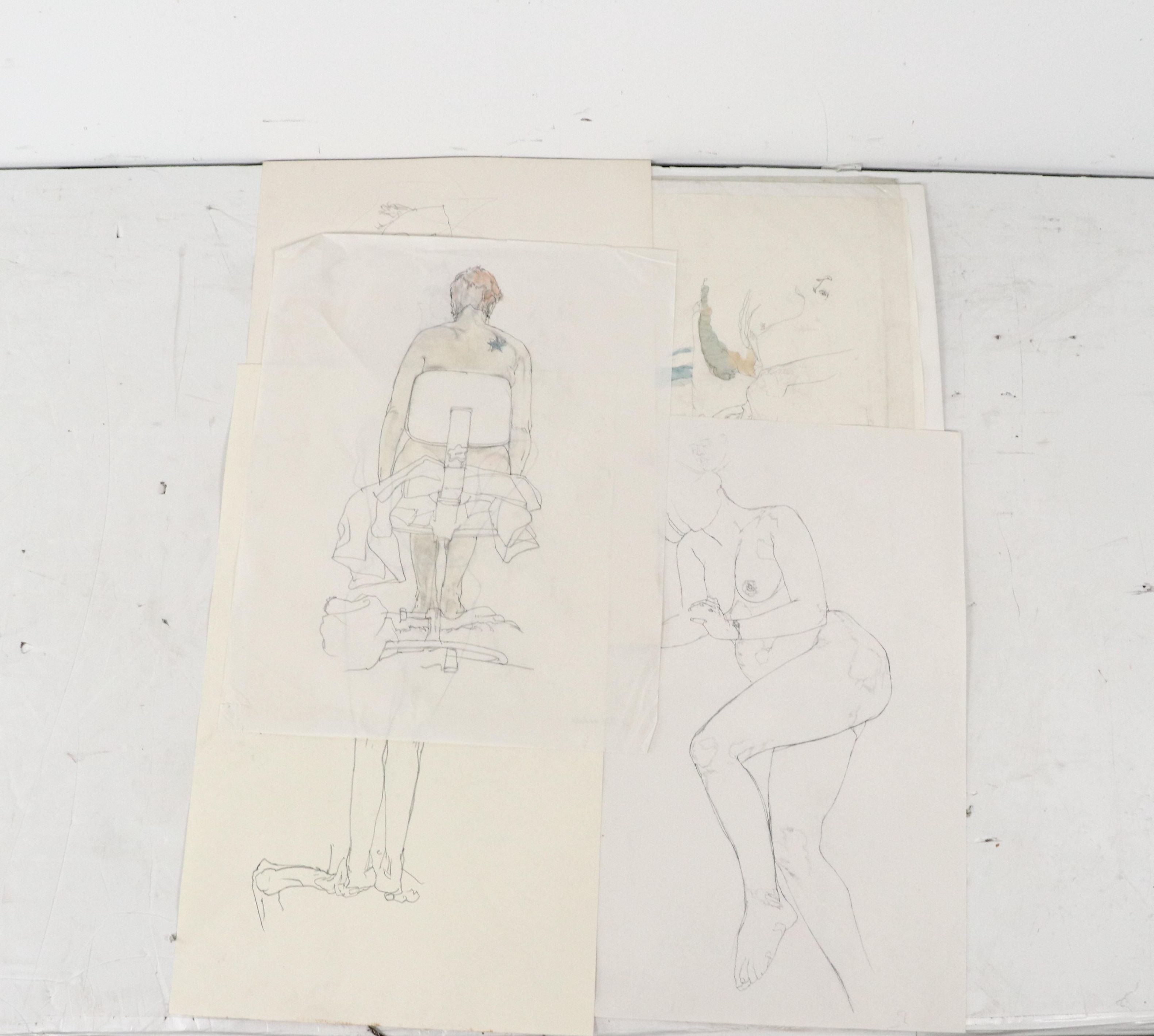 Paul Wagener Mixed Media Drawings, Late 20th Century