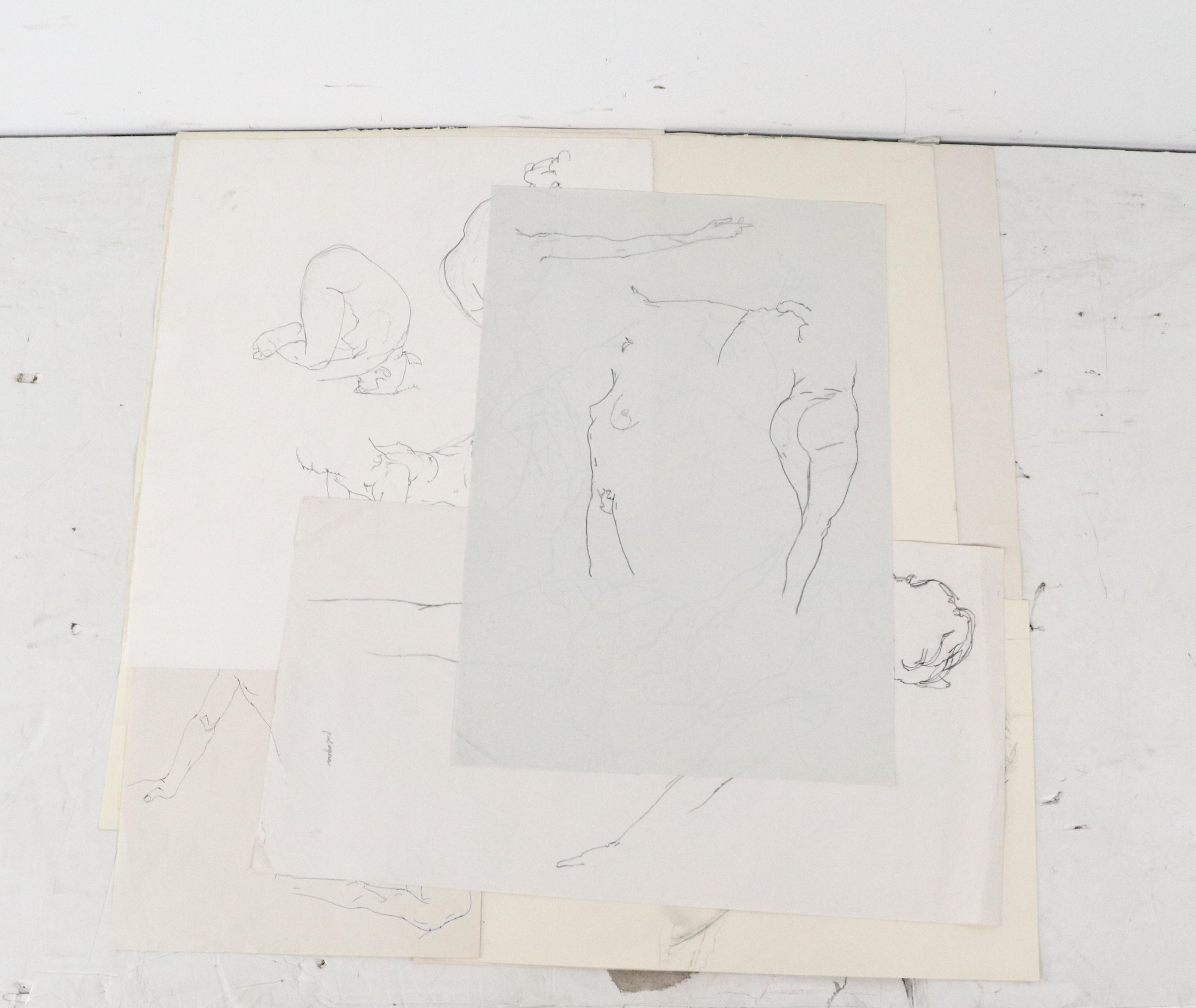 Paul Wagener Figurative Graphite Drawings, Late 20th Century