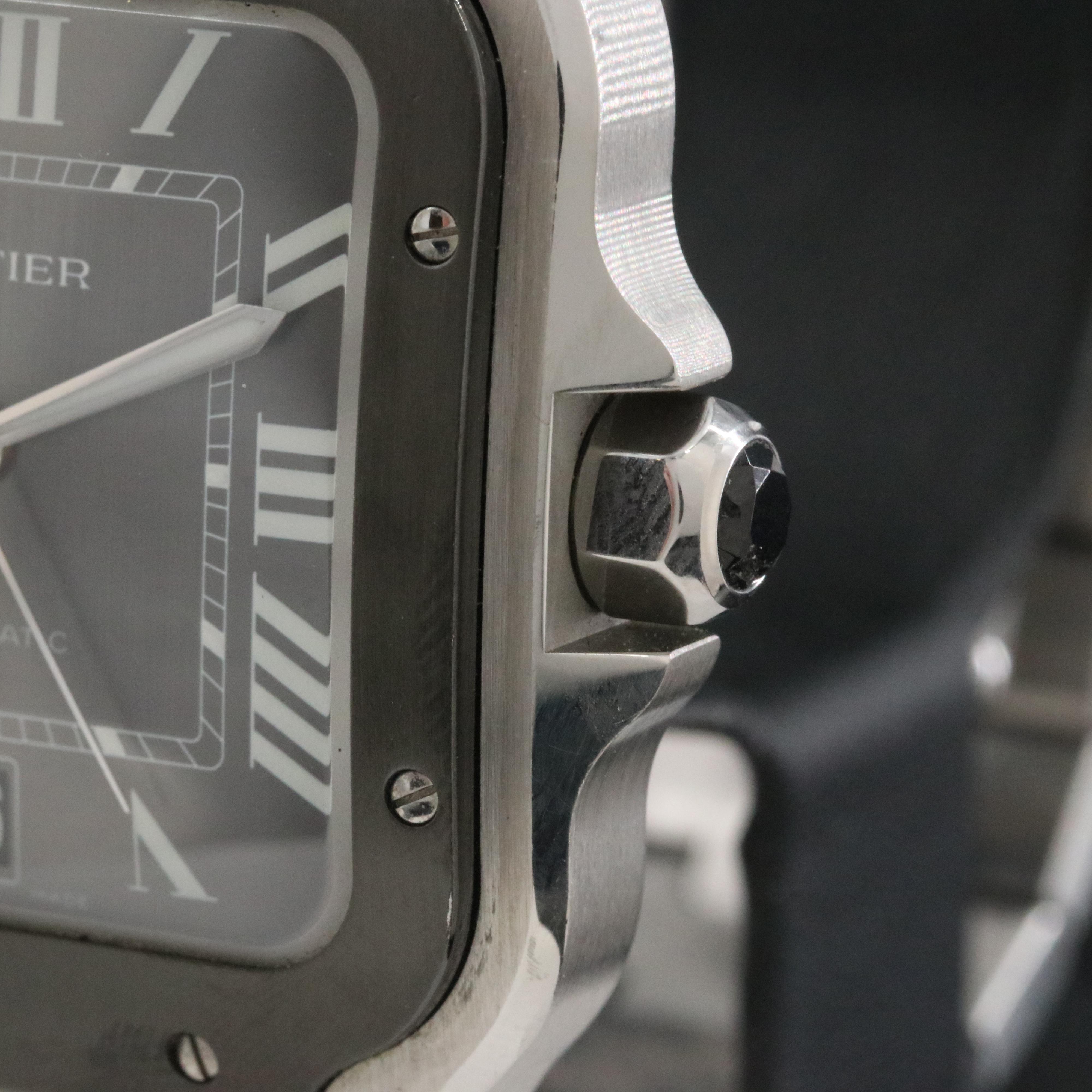 Cartier Santos de Cartier Grey Dial 38mm Steel Automatic Watch WSSA0037