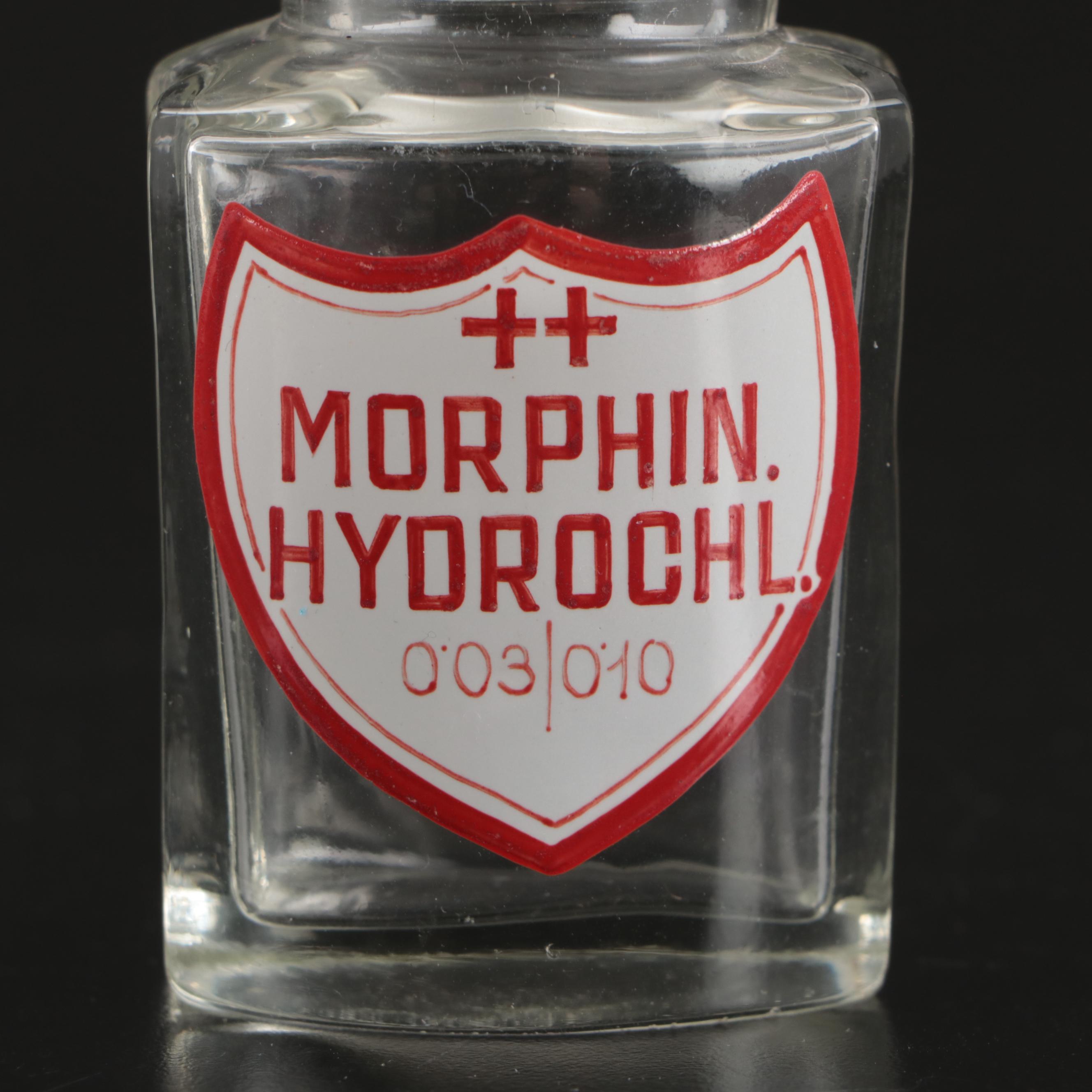 Hungarian Glass Morphine Hydrochloride Apothecary Bottle