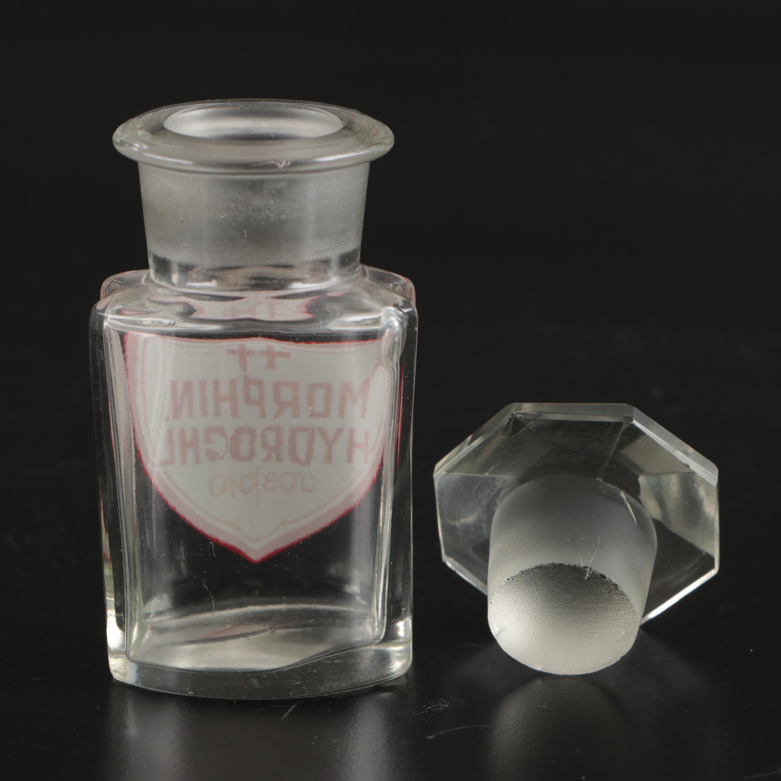 Hungarian Glass Morphine Hydrochloride Apothecary Bottle