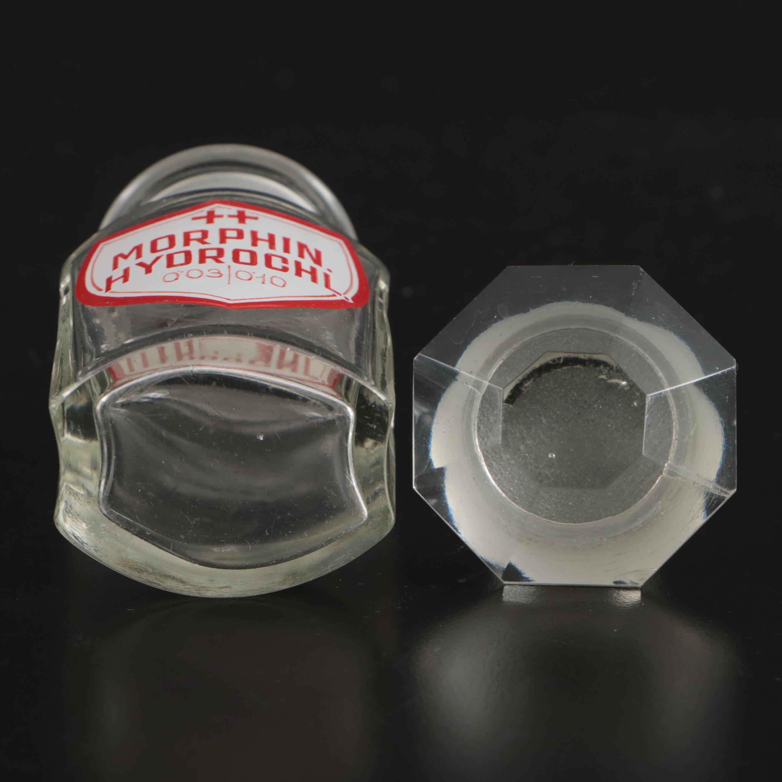 Hungarian Glass Morphine Hydrochloride Apothecary Bottle
