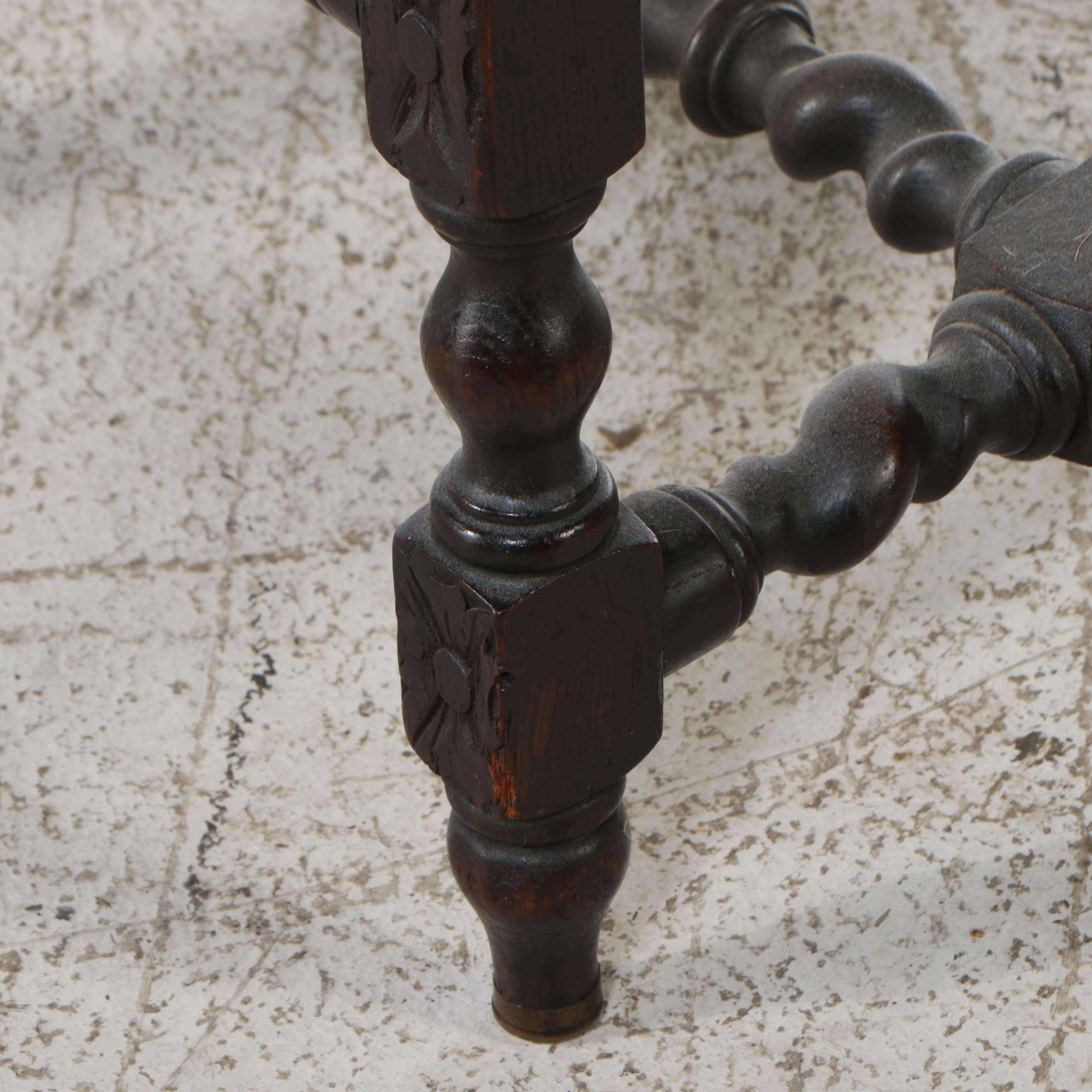 Renaissance Revival Style Oak Side Chair, Early 20th Century