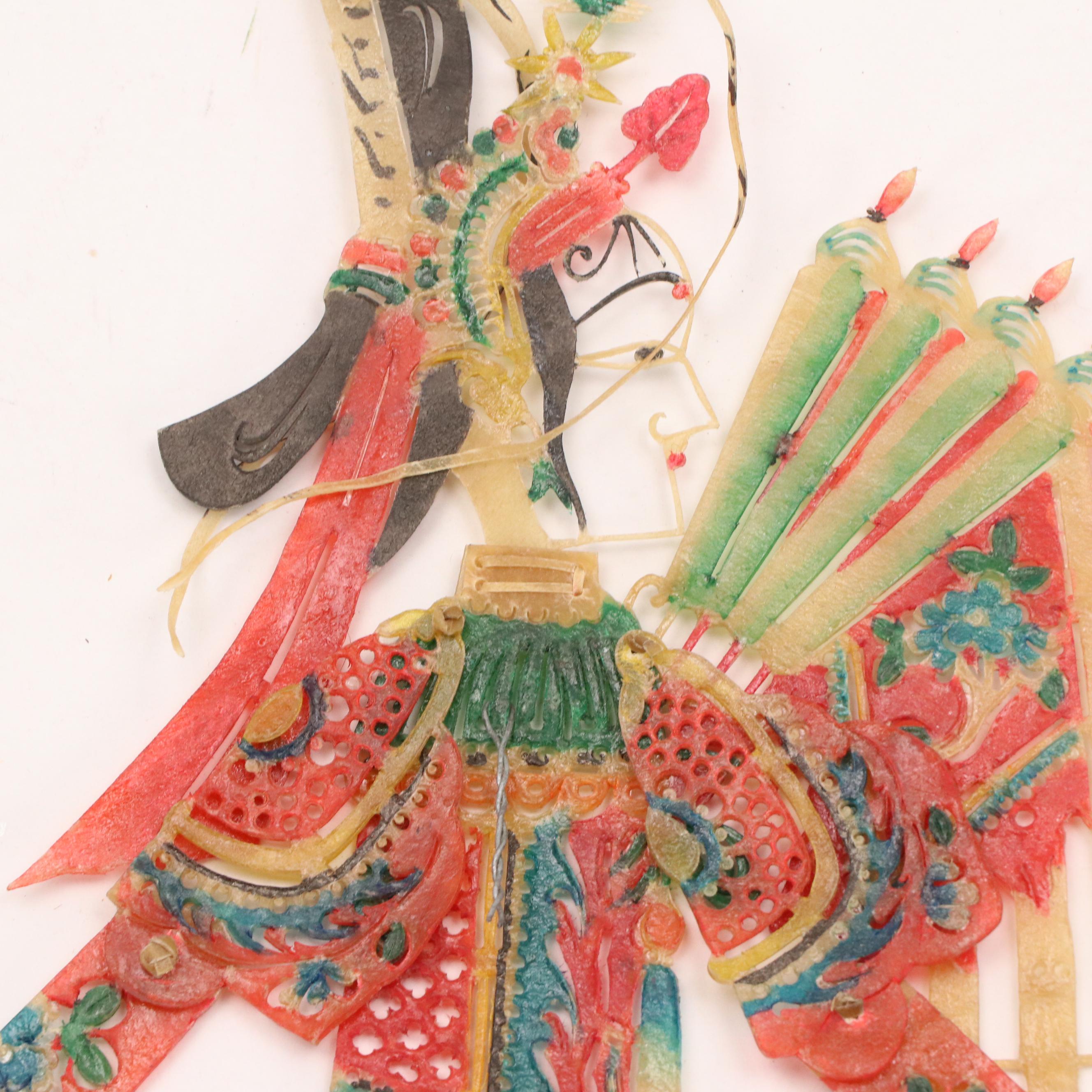 Hand-Painted Leather Articulated Chinese Shadow Puppets