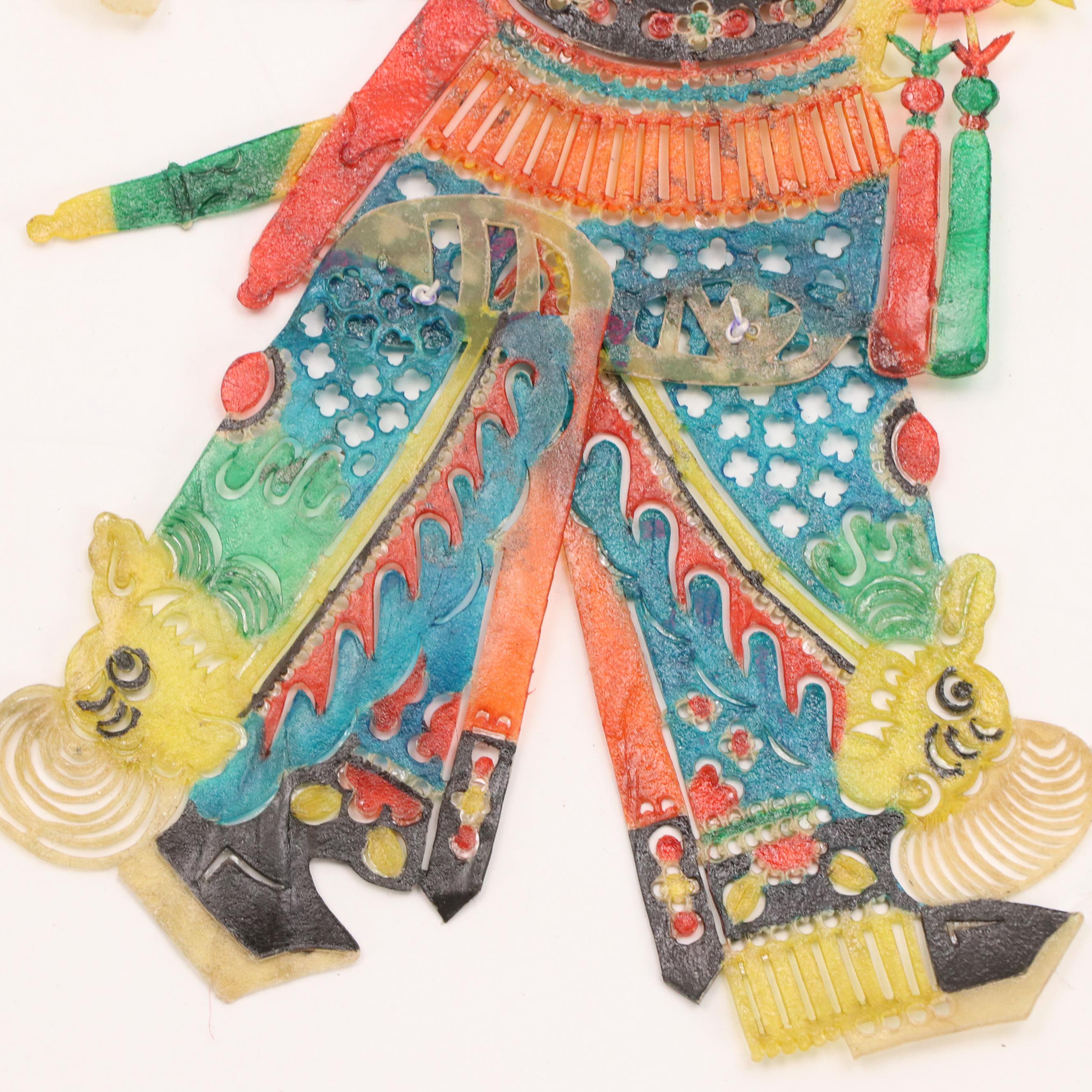 Hand-Painted Leather Articulated Chinese Shadow Puppets