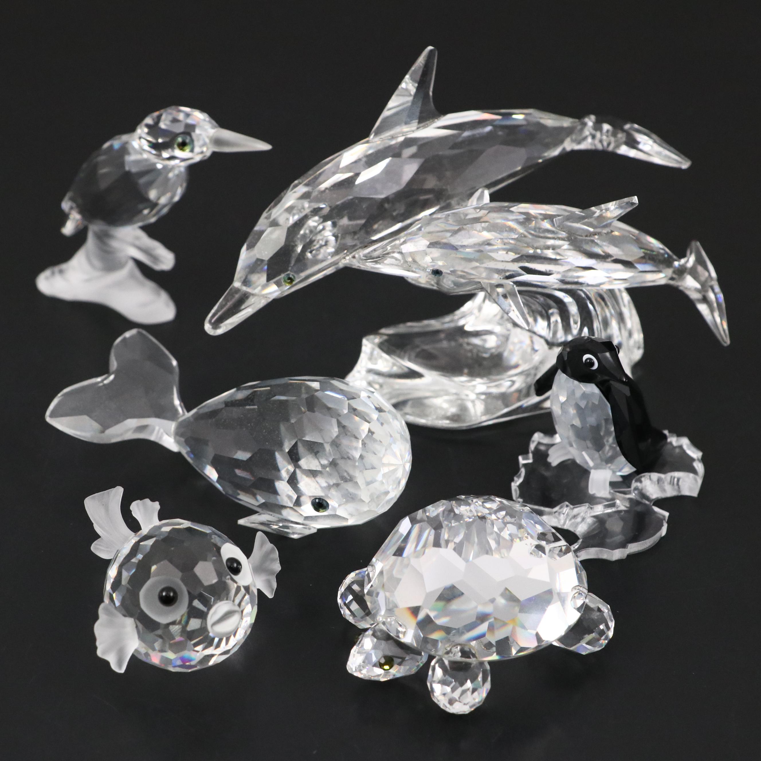 Swarovski Crystal "Blowfish", "Whale" and More Aquatic Animal Figures