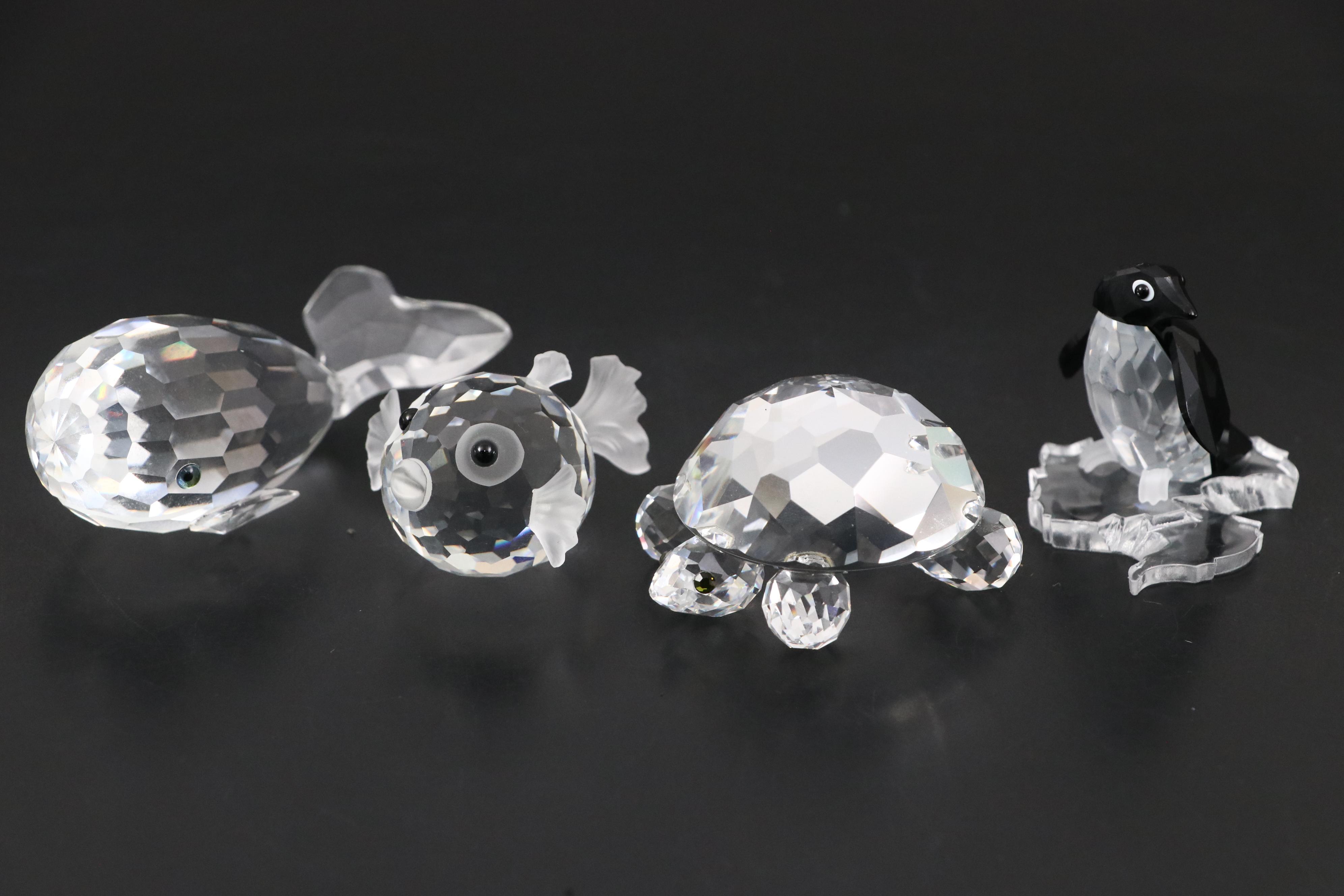 Swarovski Crystal "Blowfish", "Whale" and More Aquatic Animal Figures