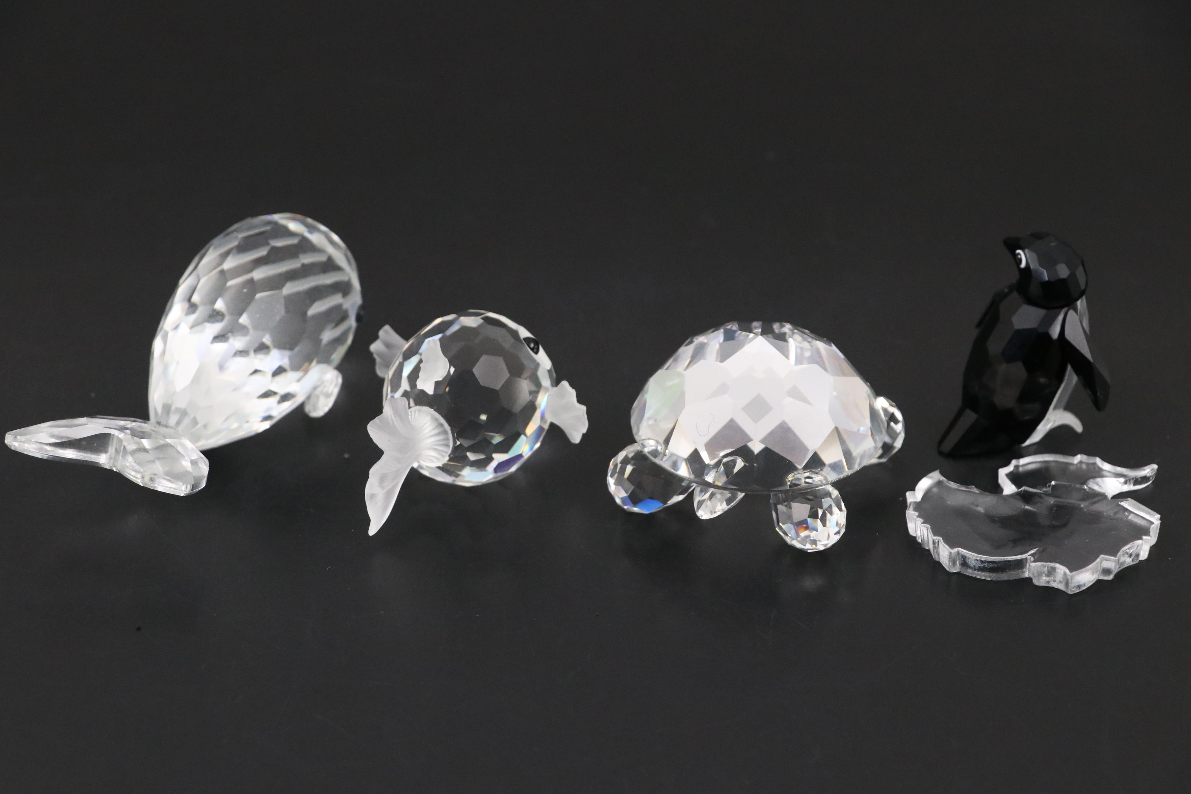 Swarovski Crystal "Blowfish", "Whale" and More Aquatic Animal Figures