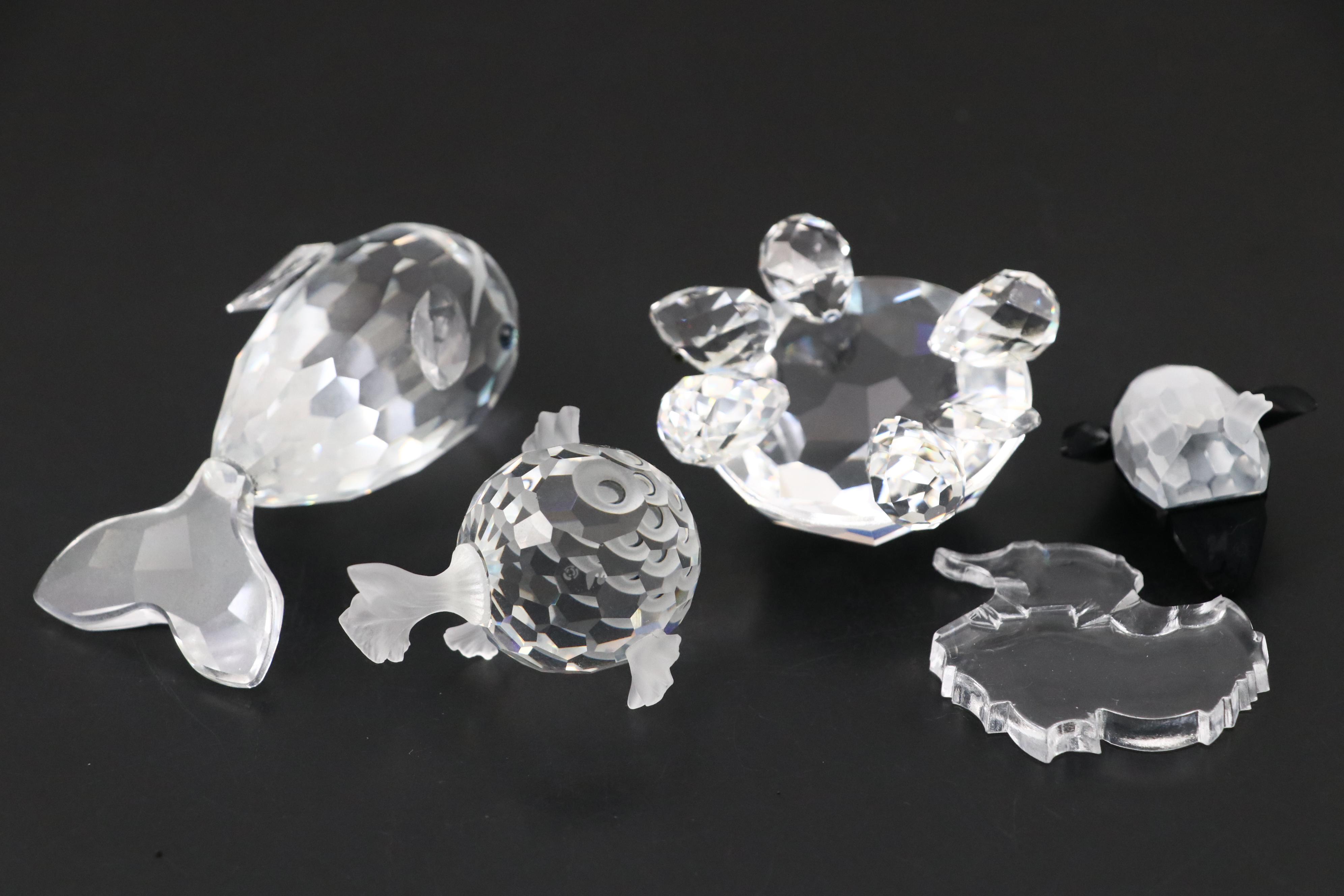 Swarovski Crystal "Blowfish", "Whale" and More Aquatic Animal Figures