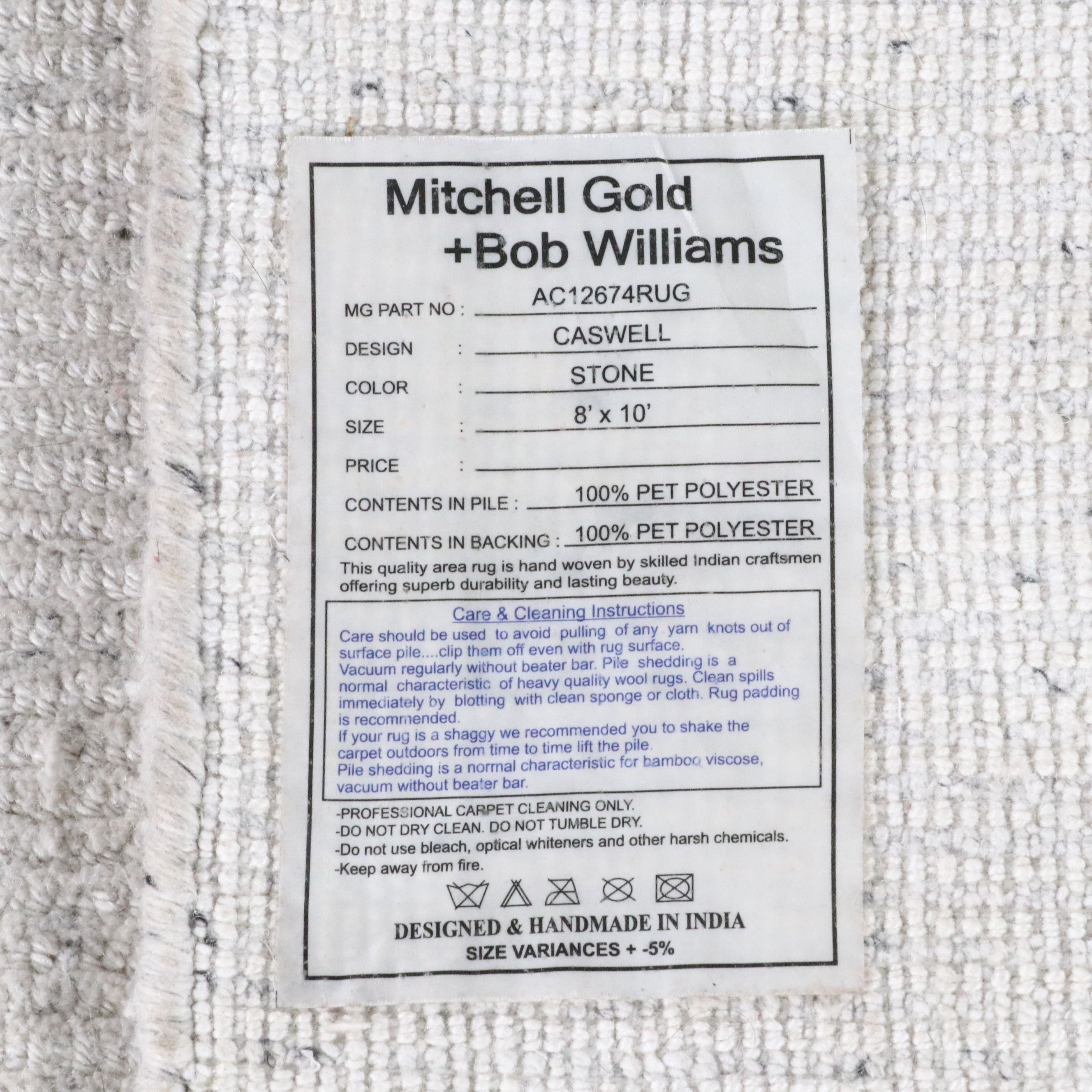 8'4 x 10'2 Hand-Knotted Mitchell Gold + Bob Williams "Caswell" Area Rug
