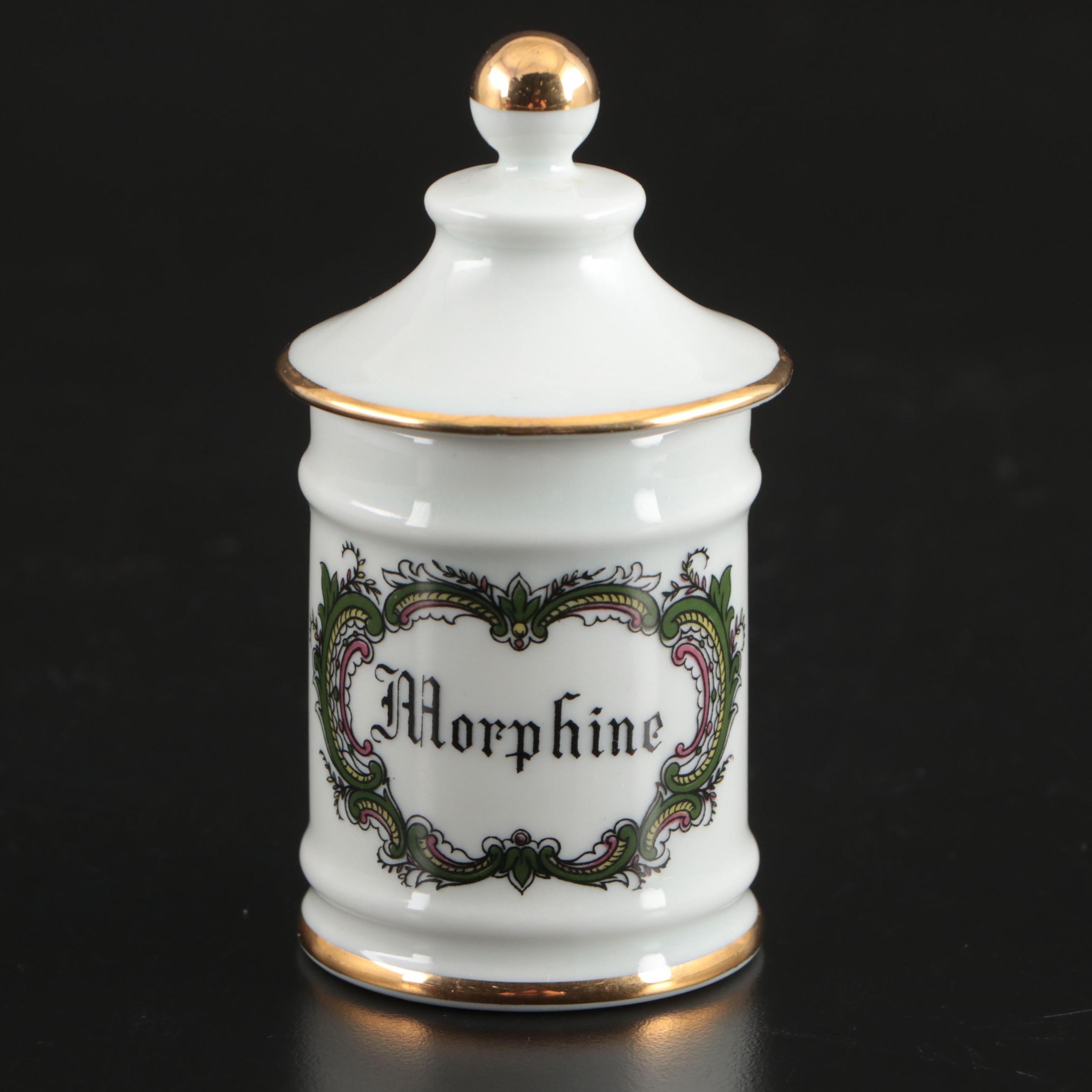 French Limoges Porcelain Morphine Apothecary Jar