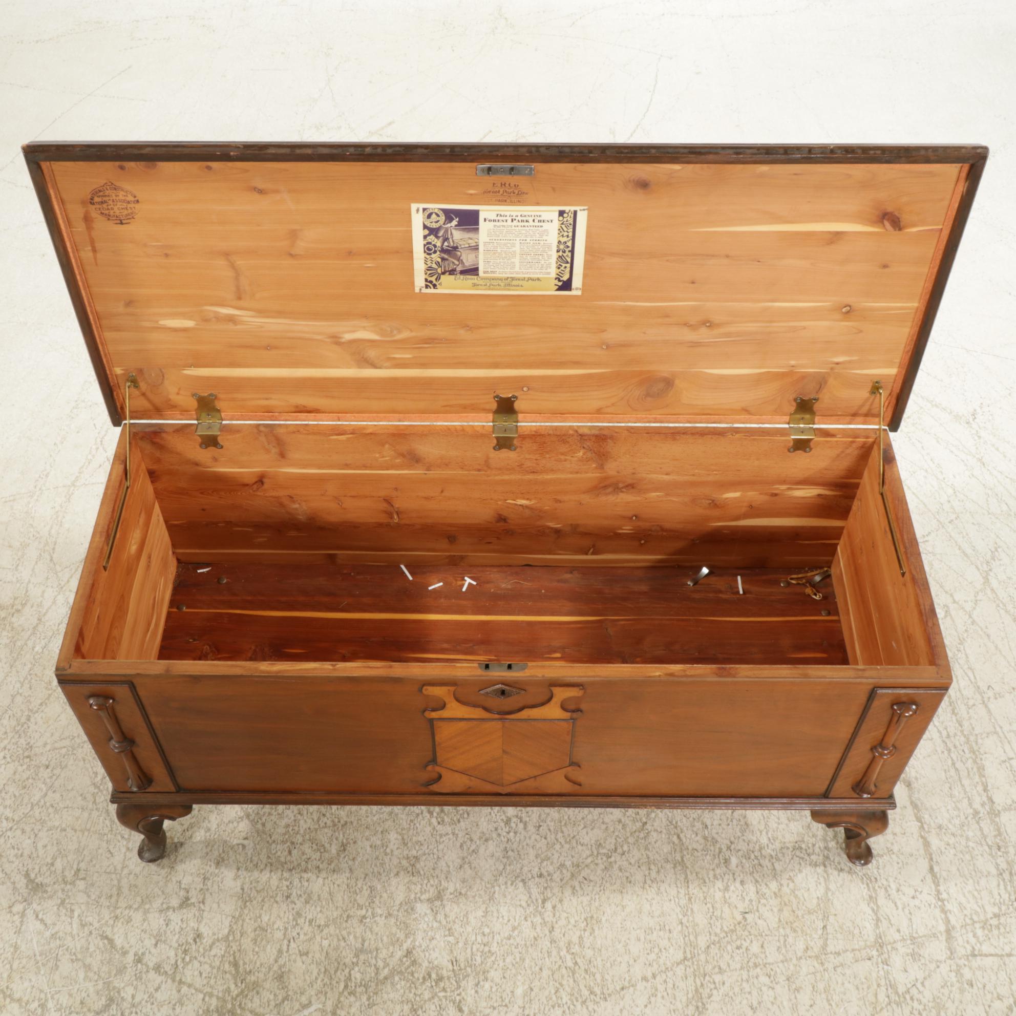 Ed Roos Forest Park Walnut Cedar-Lined Blanket Chest, Early to Mid-20th Century