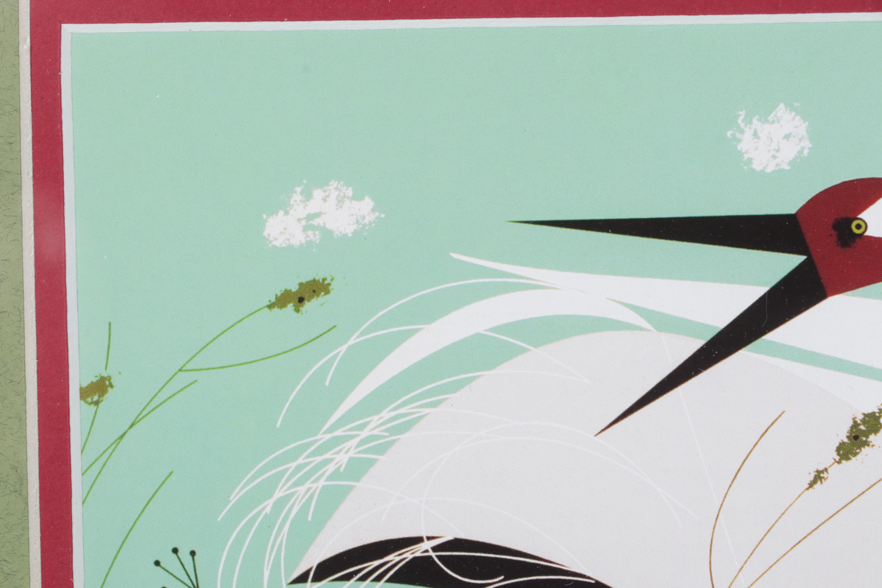 Charley Harper Offset Lithograph "Whooping Crane"