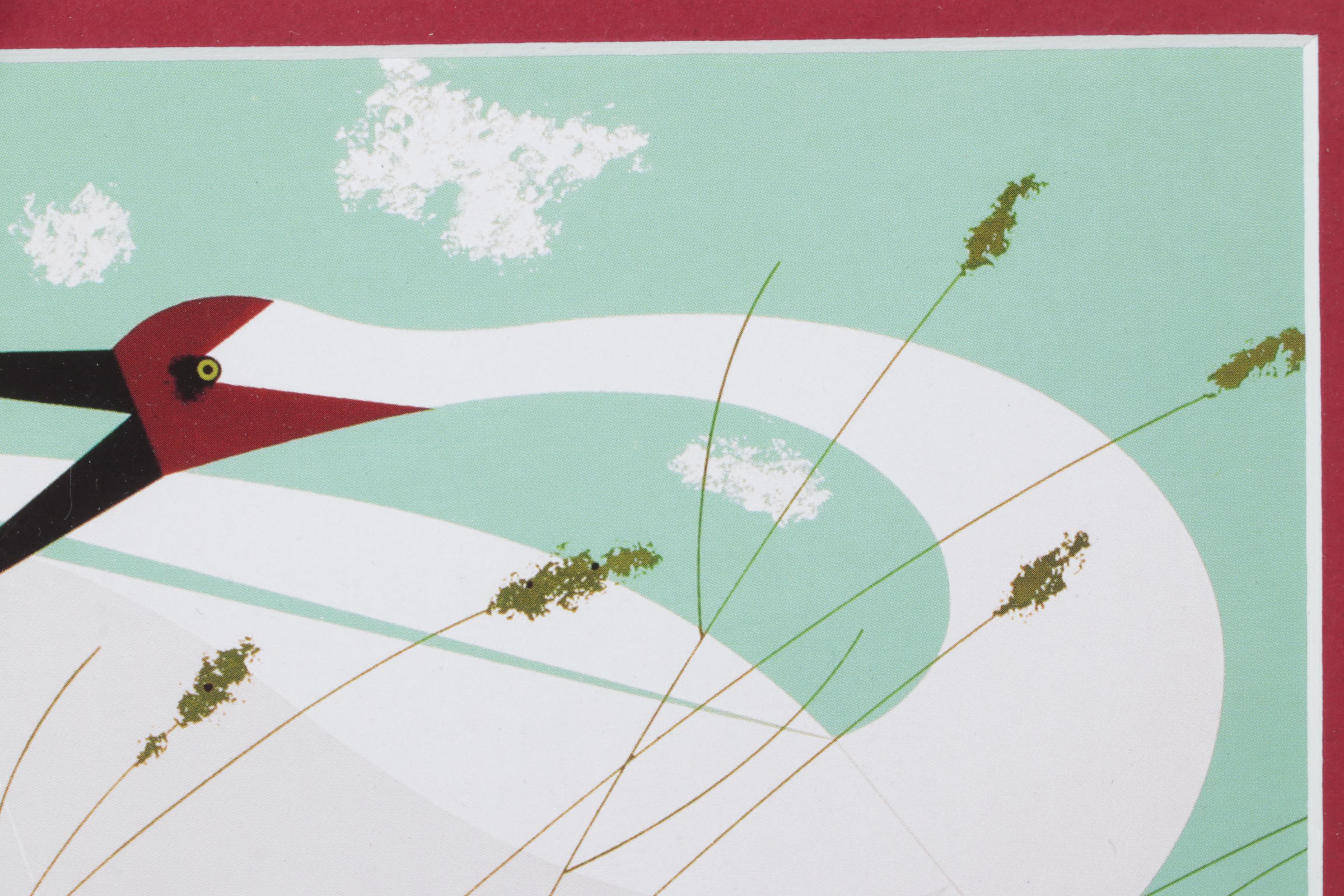 Charley Harper Offset Lithograph "Whooping Crane"