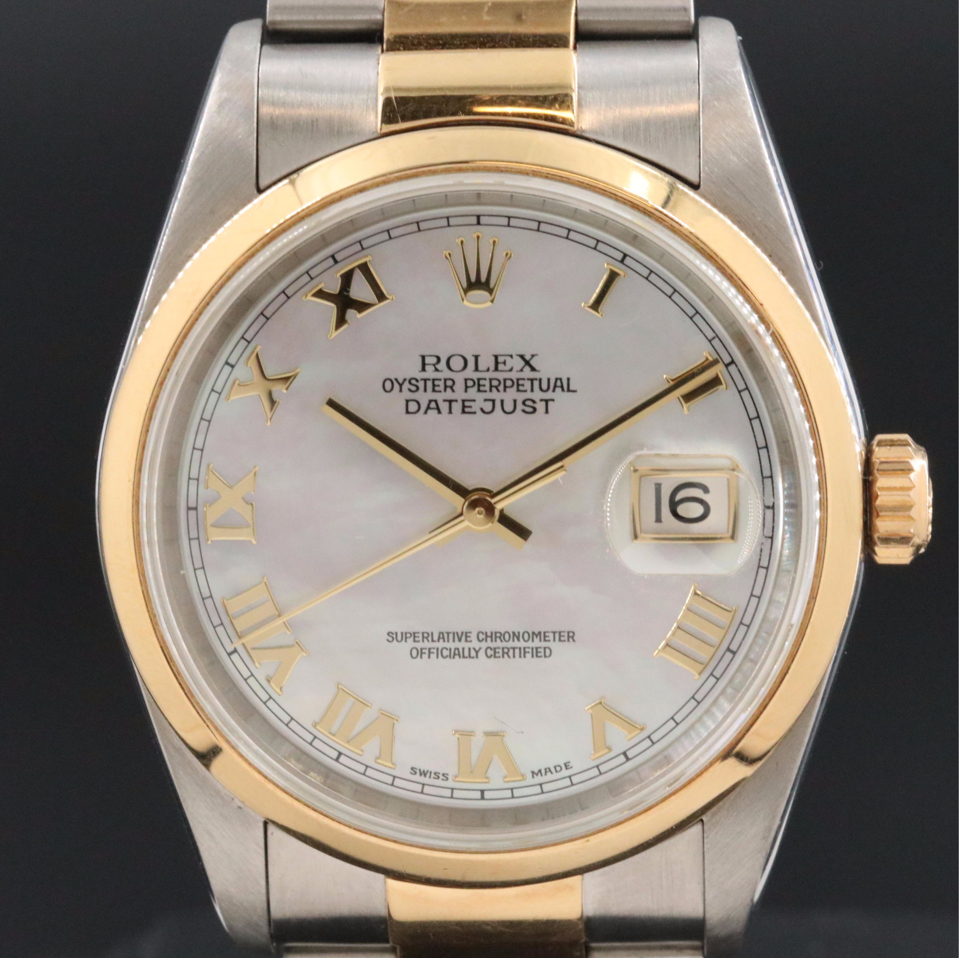 Rolex Datejust 1620339 Mother-of-Pearl Two-Tone 18K & Steel Automatic Watch