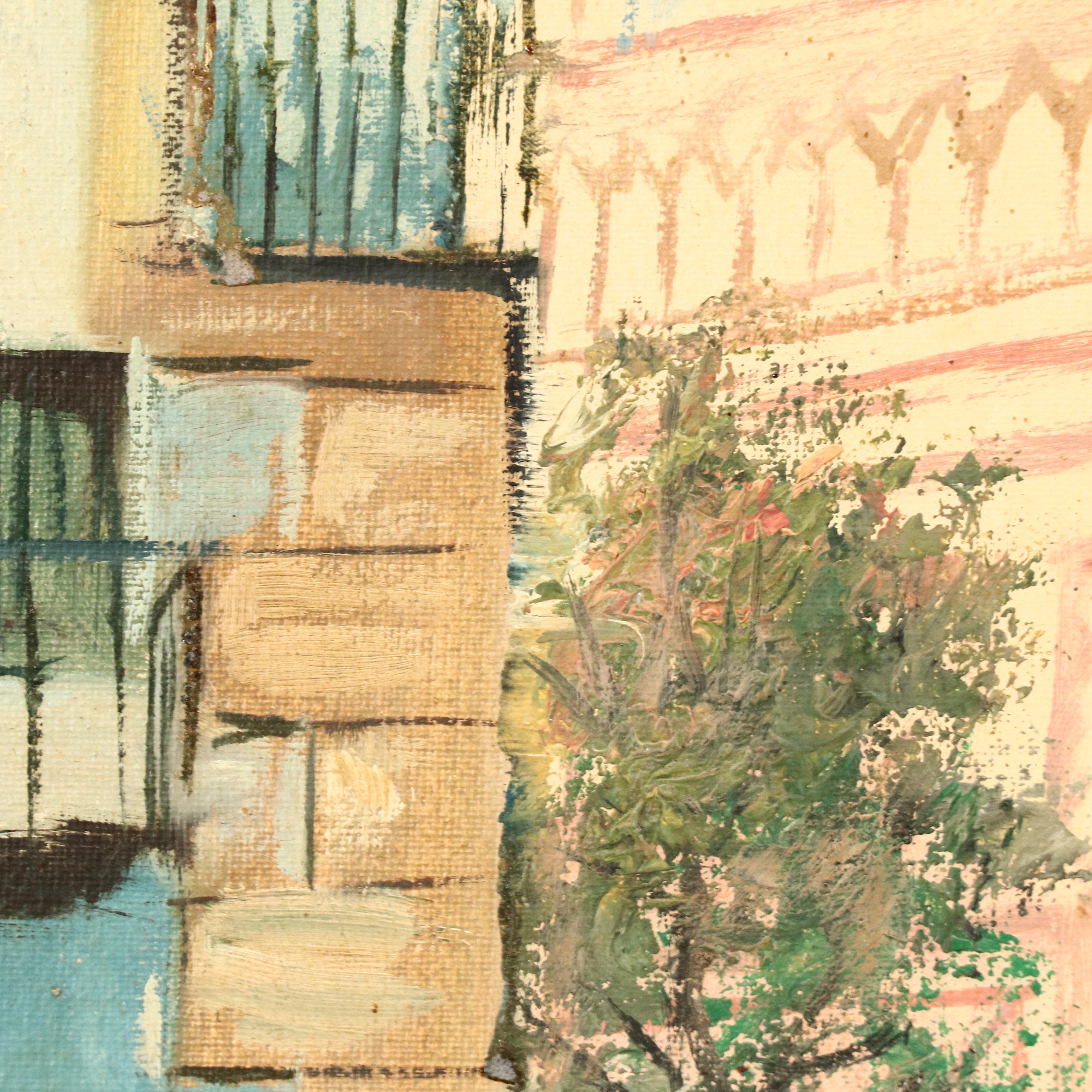 A. Zagora European Cityscape Oil Painting of Street Scene