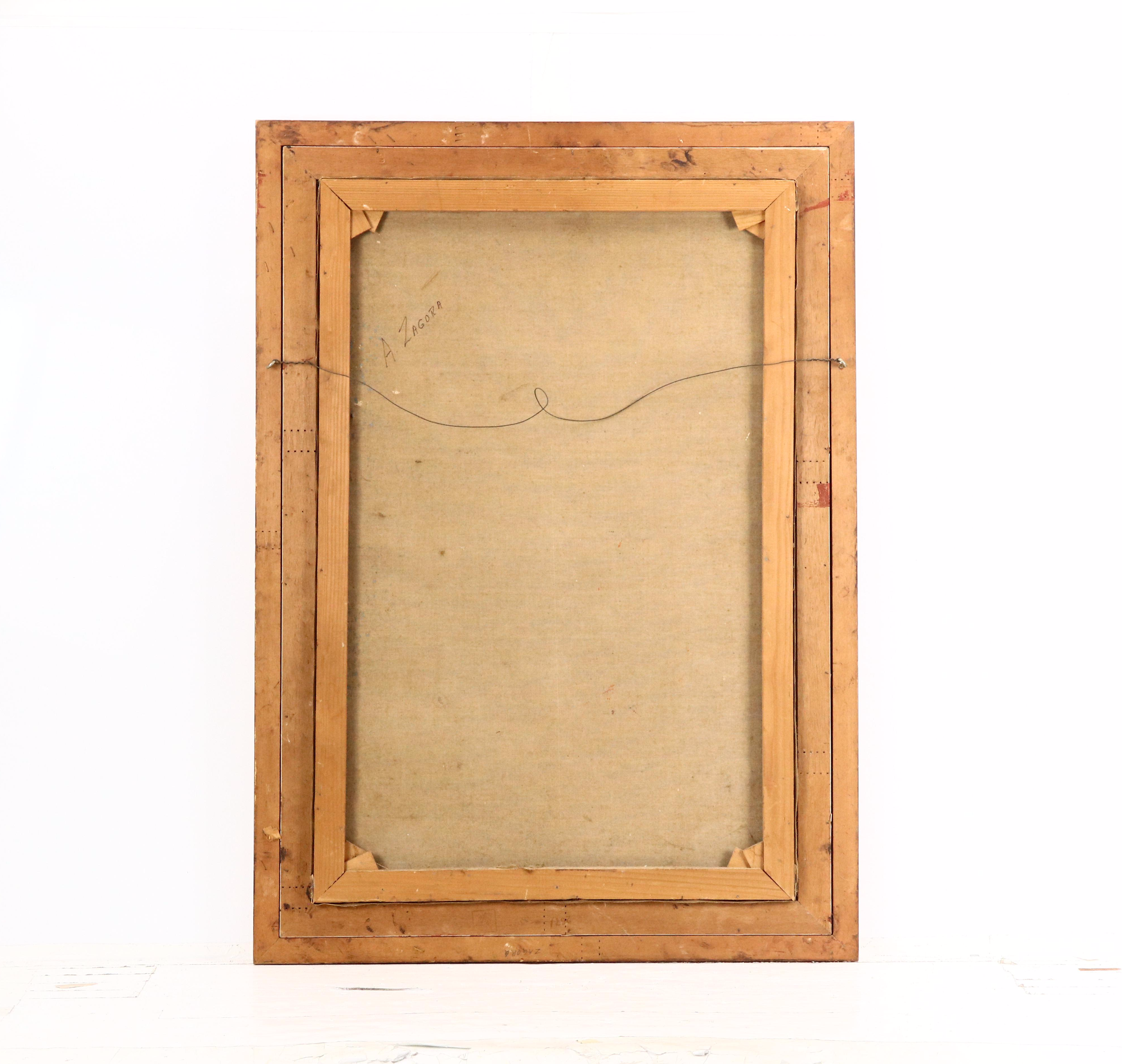 A. Zagora European Cityscape Oil Painting of Street Scene