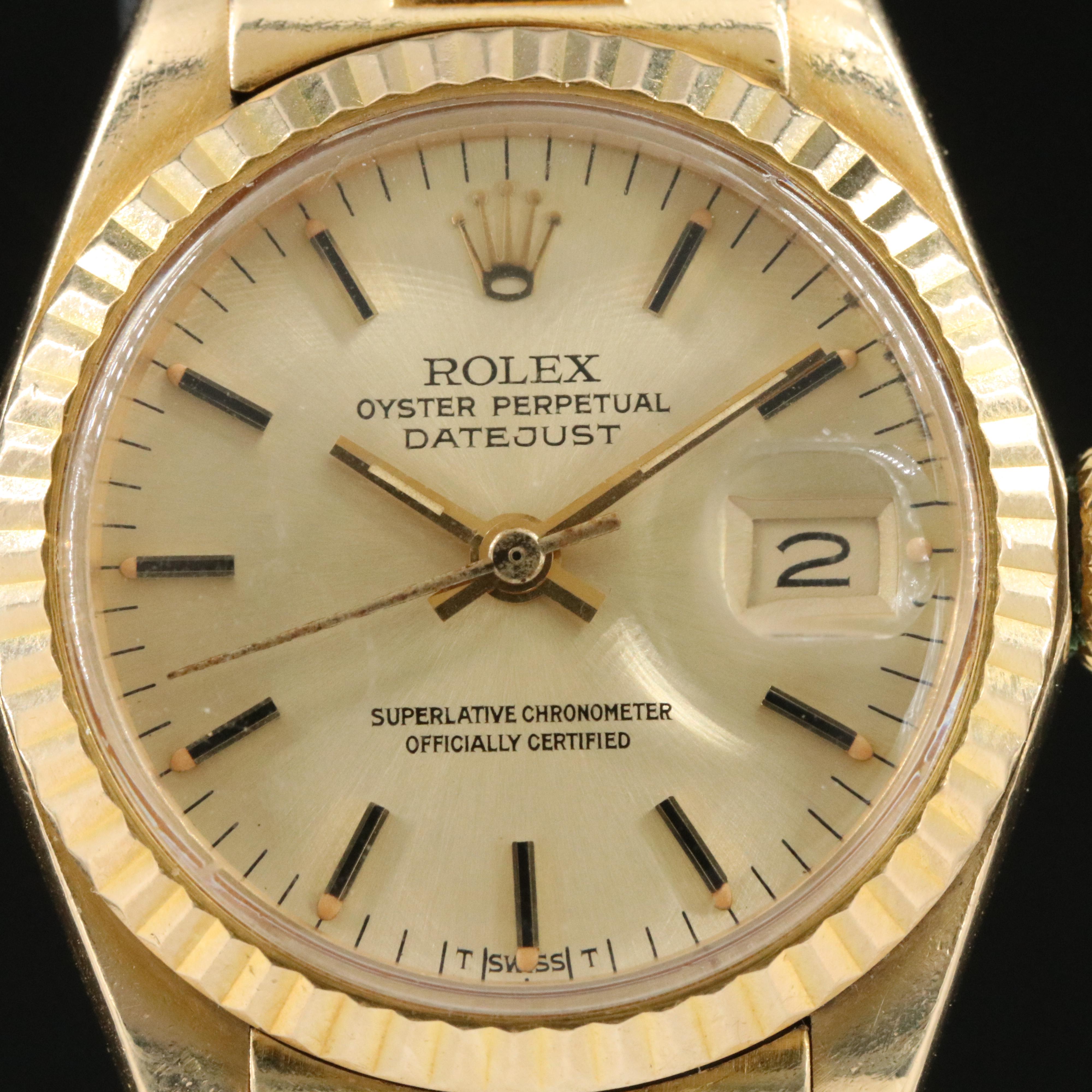 1977 Rolex 18K Lady Datejust President Band Watch