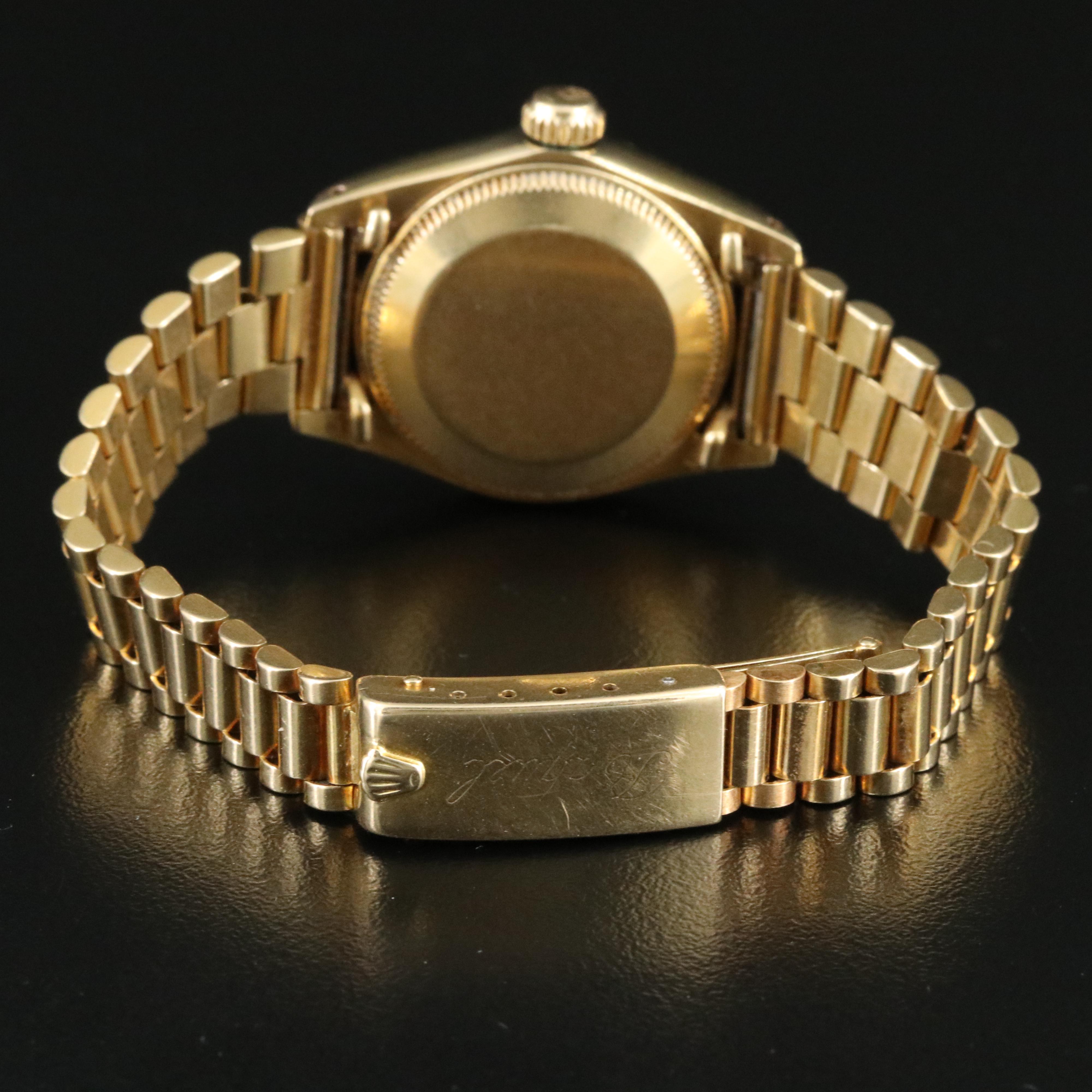 1977 Rolex 18K Lady Datejust President Band Watch