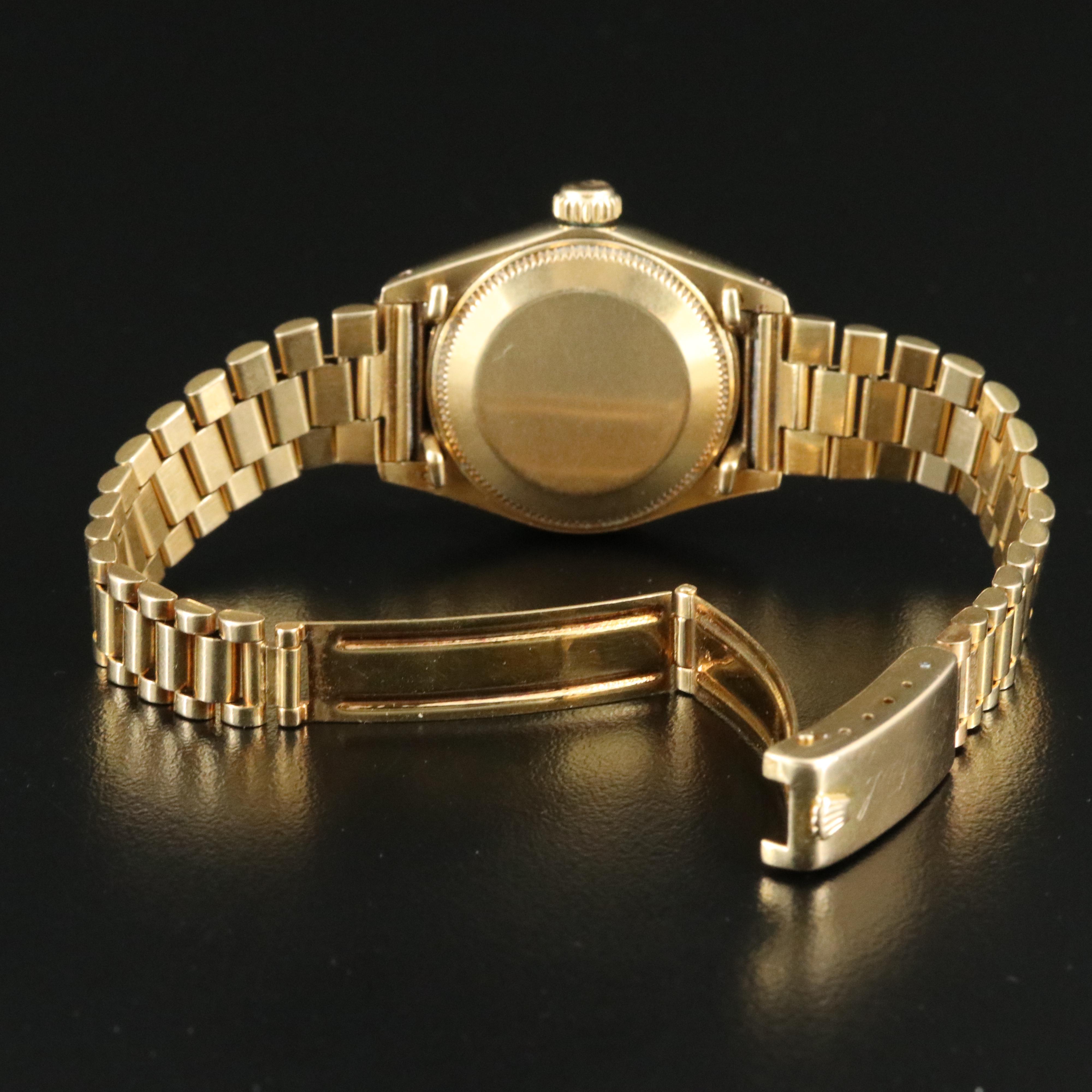 1977 Rolex 18K Lady Datejust President Band Watch