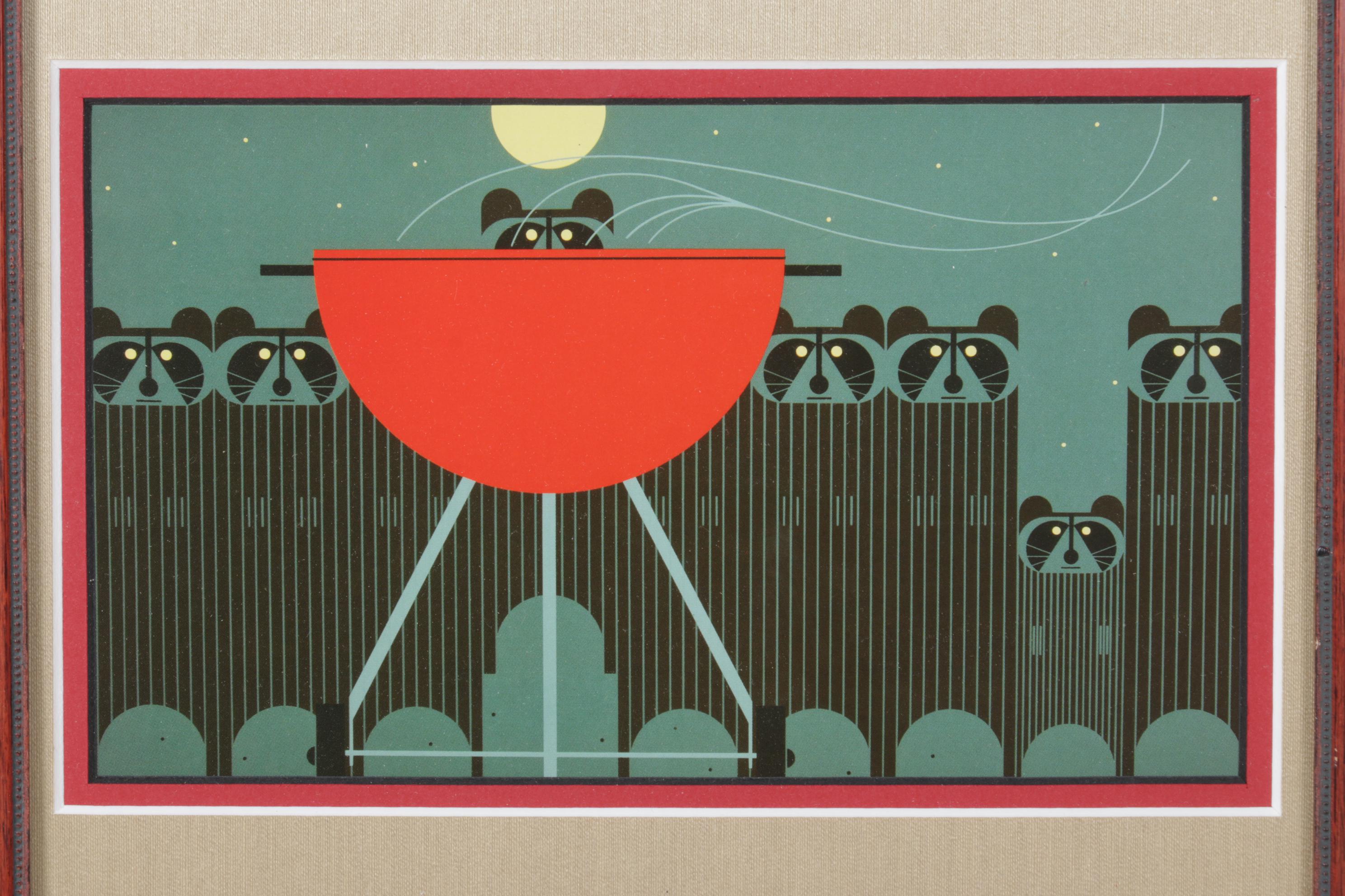 Charley Harper Offset Lithograph "Big Rac Attack"