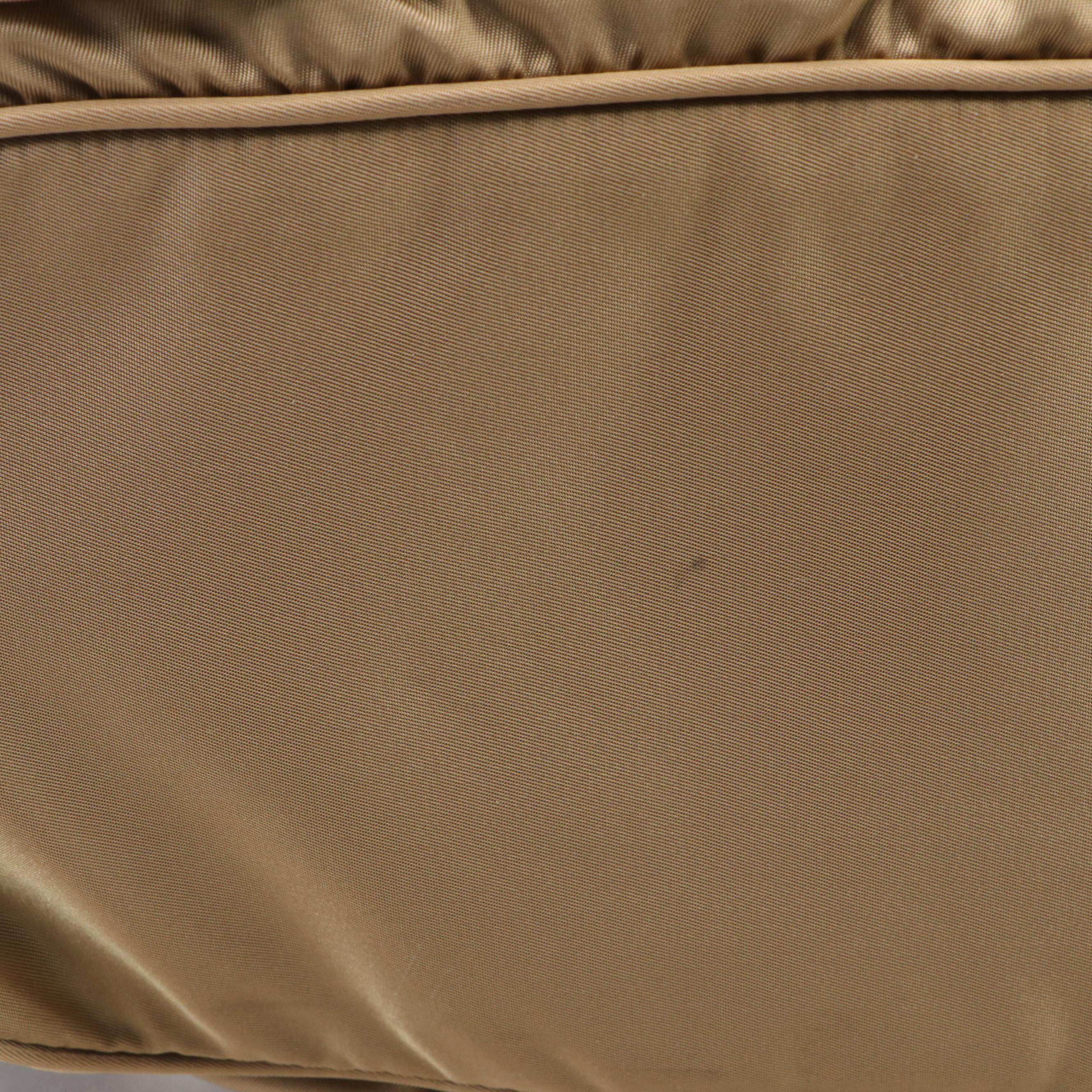 Prada Double Pocket Drawstring Backpack in Nylon and Leather Trim