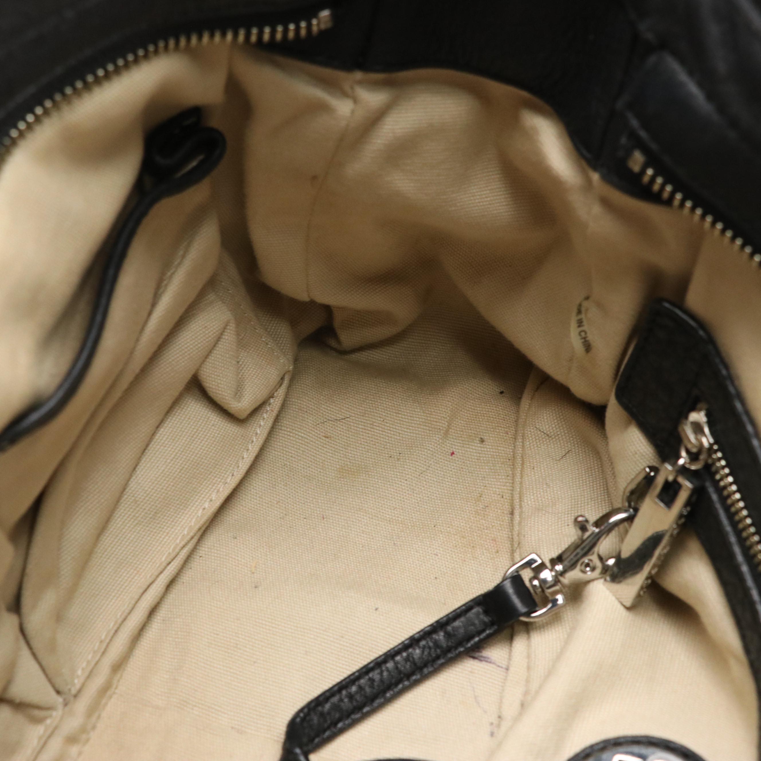 Tory Burch Mini Amanda Two-Way Satchel in Black Grained Leather