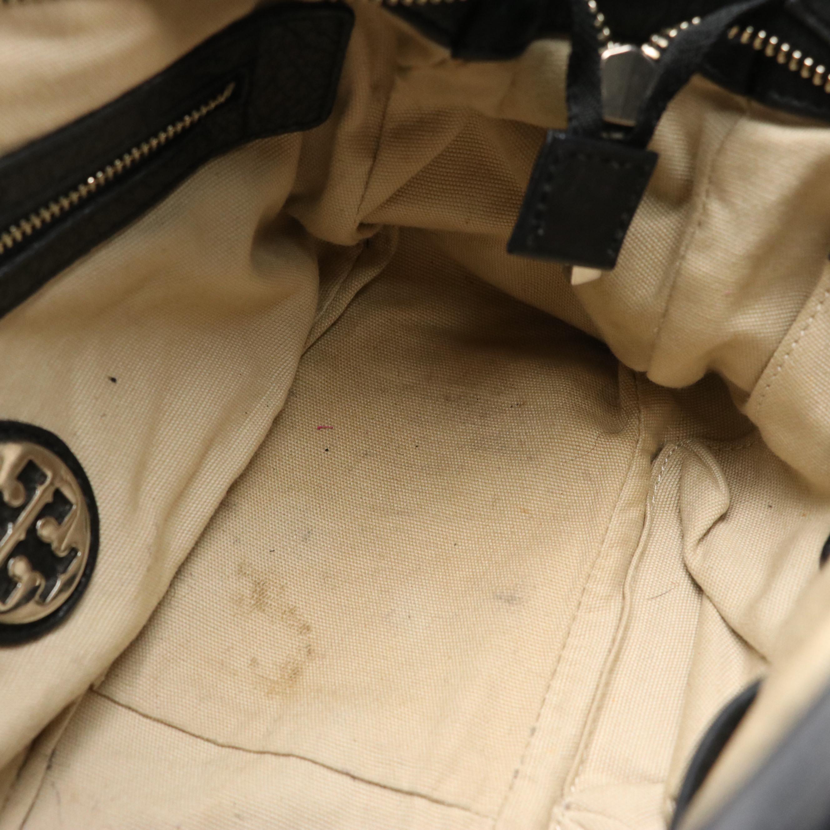 Tory Burch Mini Amanda Two-Way Satchel in Black Grained Leather