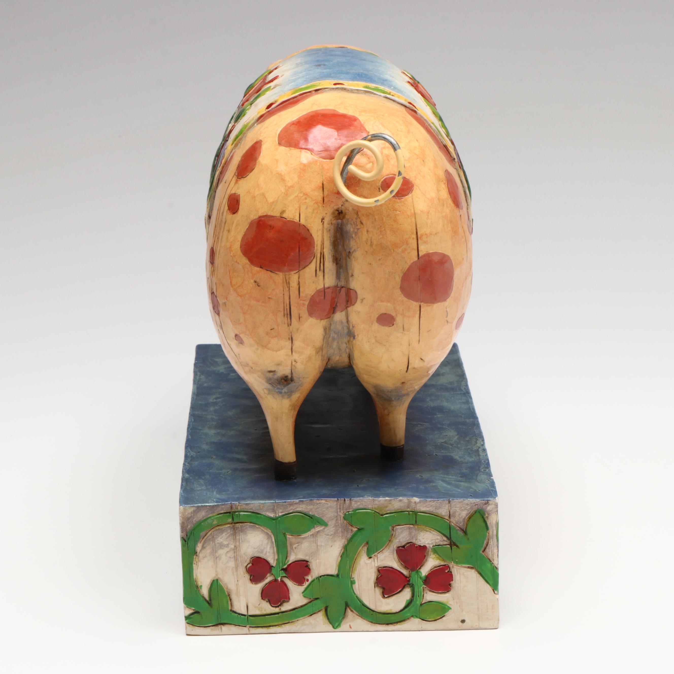Jim Shore American Folk Art Style Pig Figurine