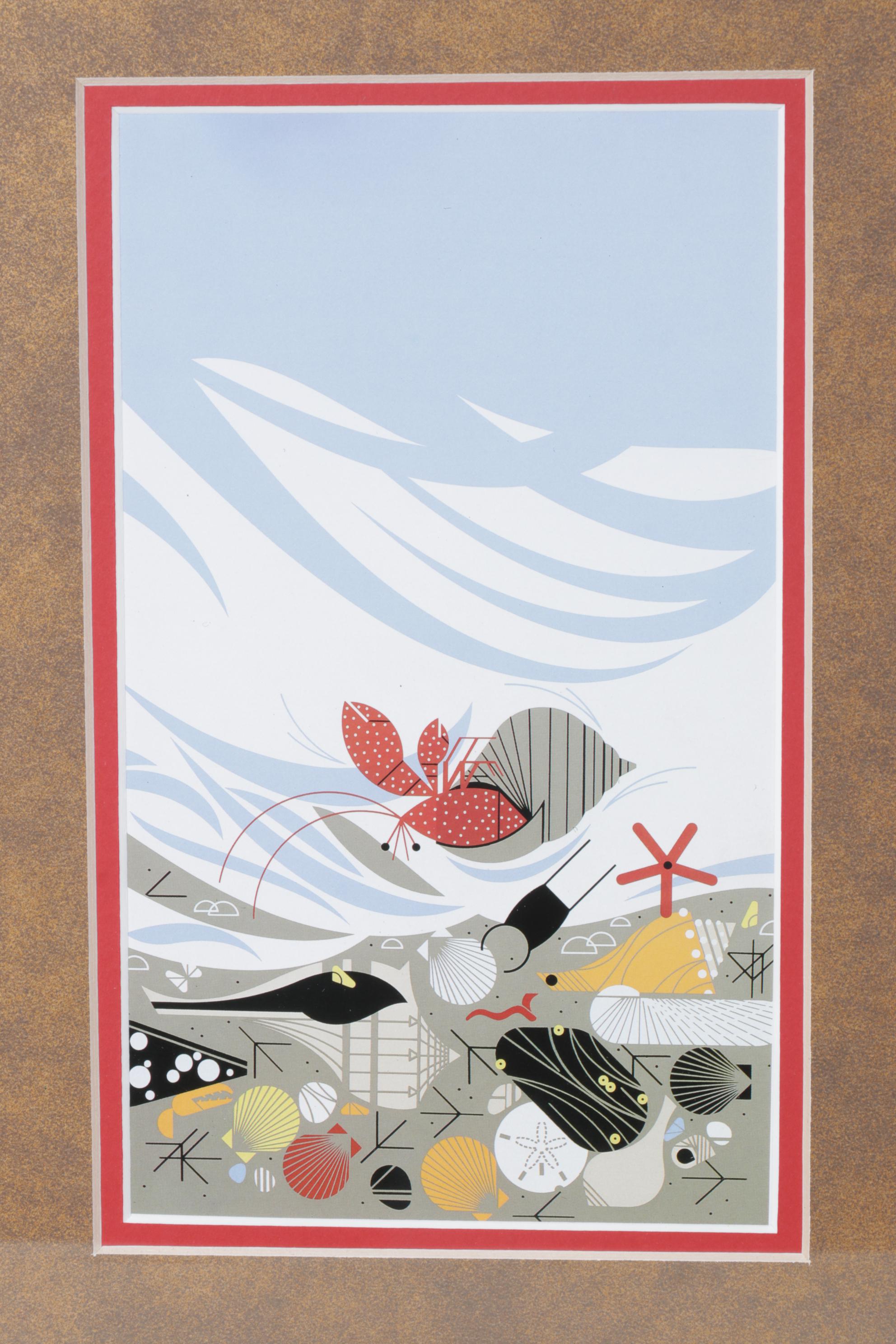 Charley Harper Offset Lithograph "Crabitat", 1987