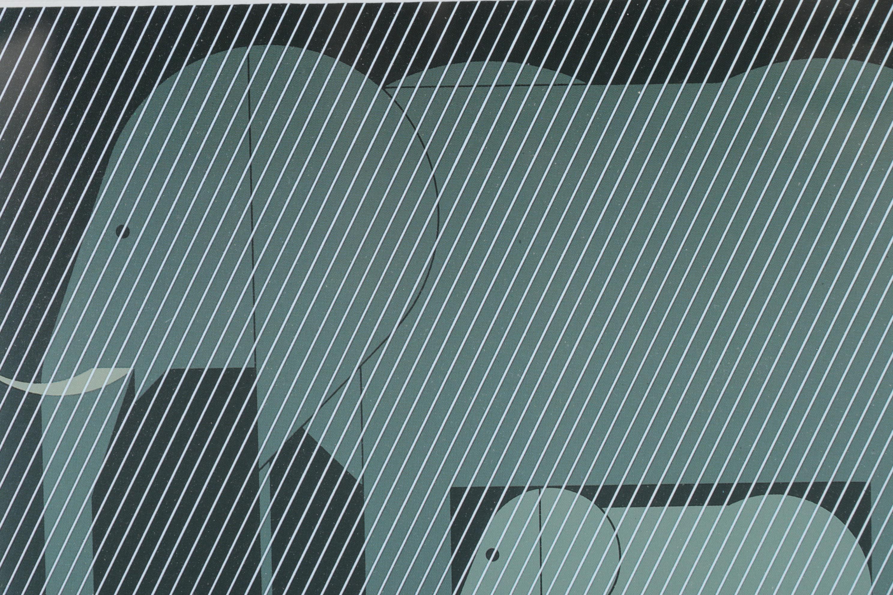 Charley Harper Offset Lithograph "Jumbrella", 1980