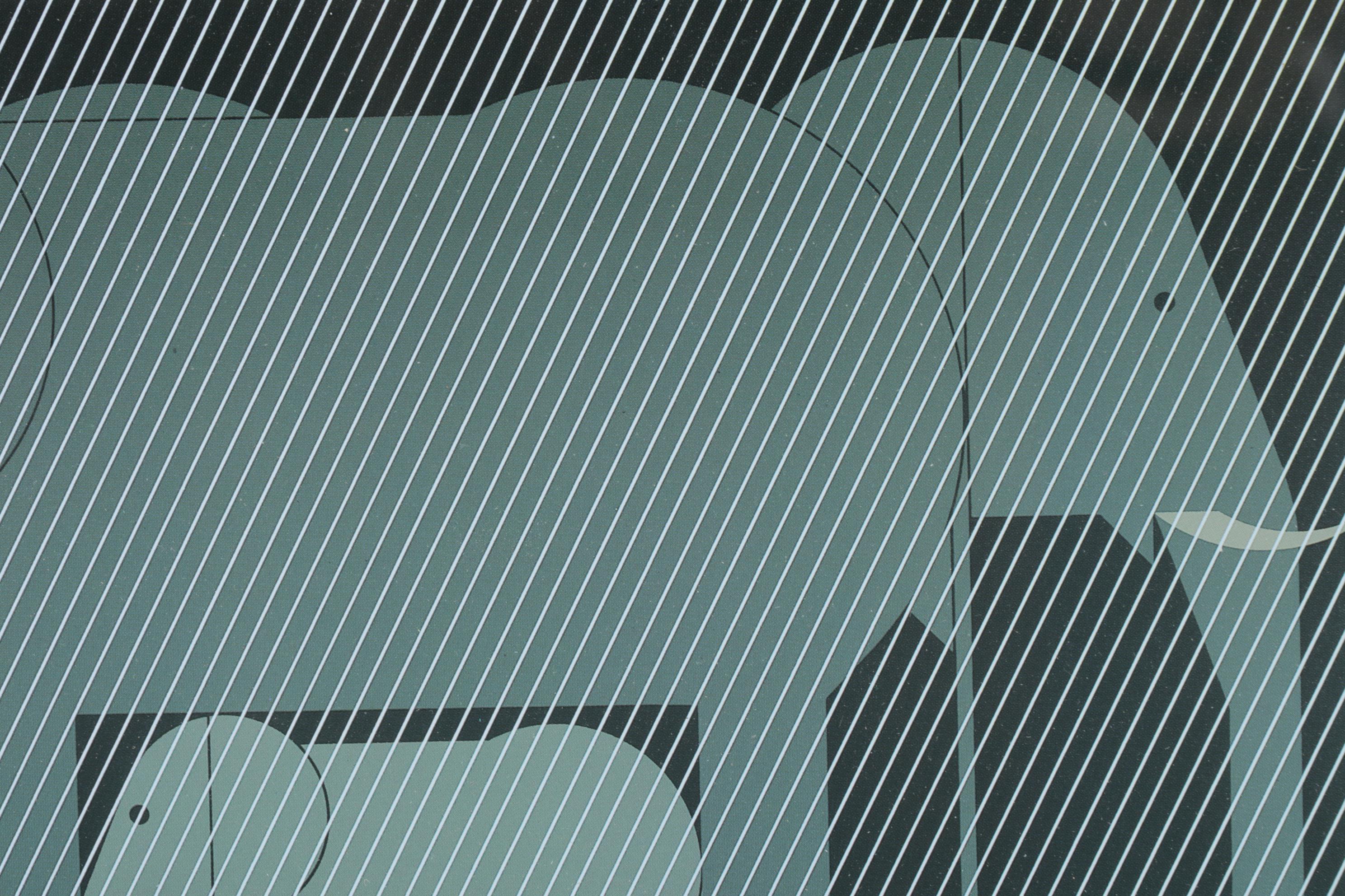 Charley Harper Offset Lithograph "Jumbrella", 1980