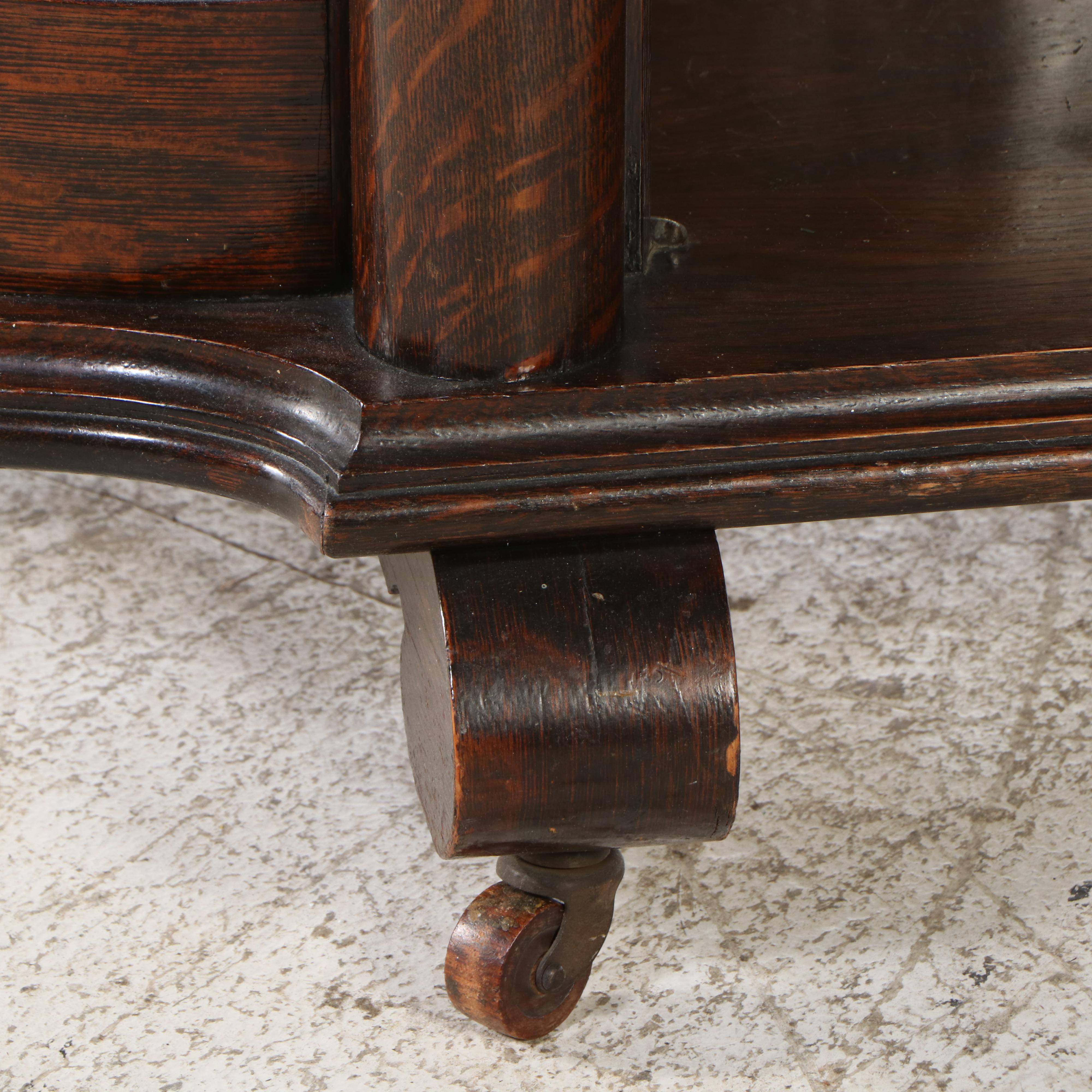 American Empire Oak Display Cabinet, Late 19th/ Early 20th Century