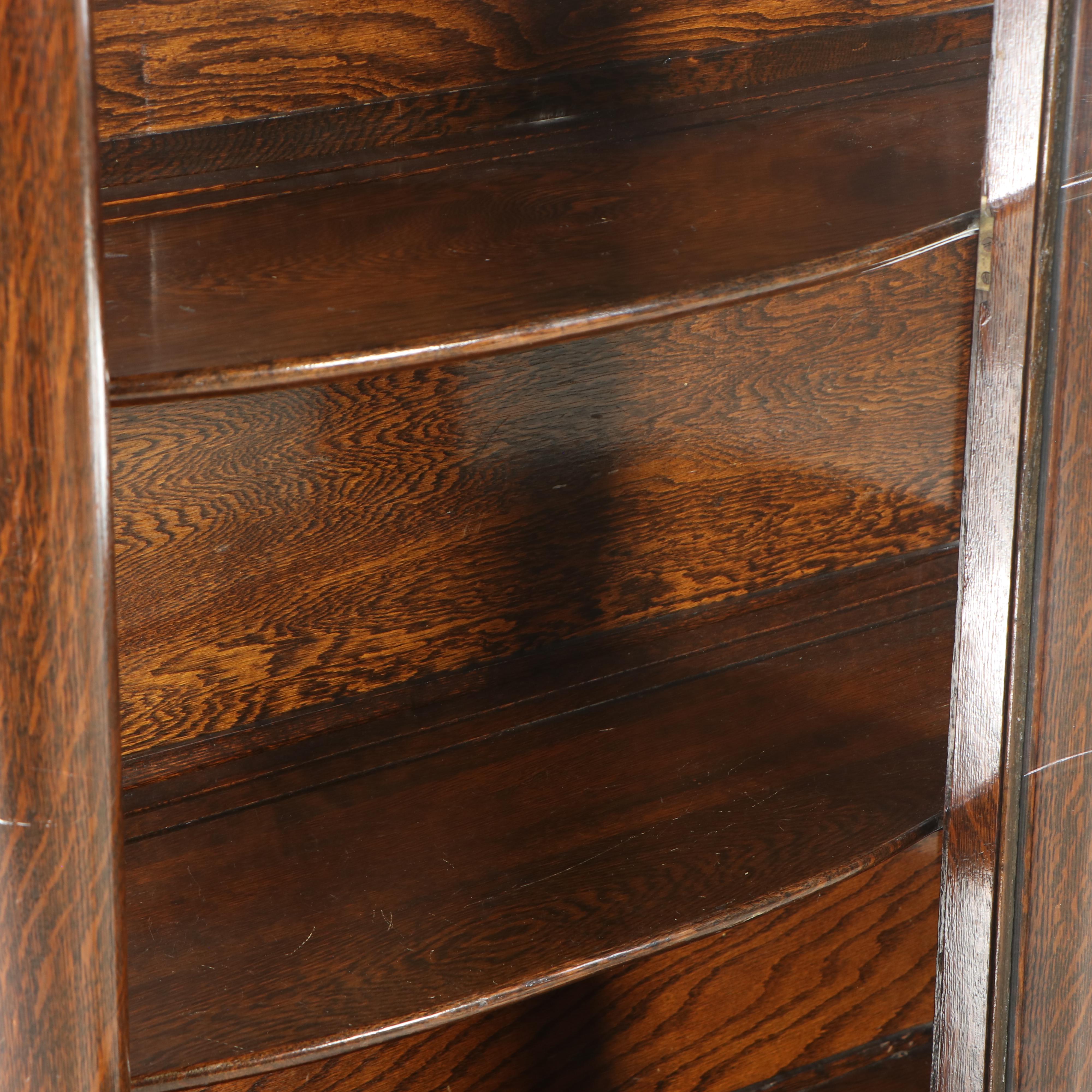 American Empire Oak Display Cabinet, Late 19th/ Early 20th Century