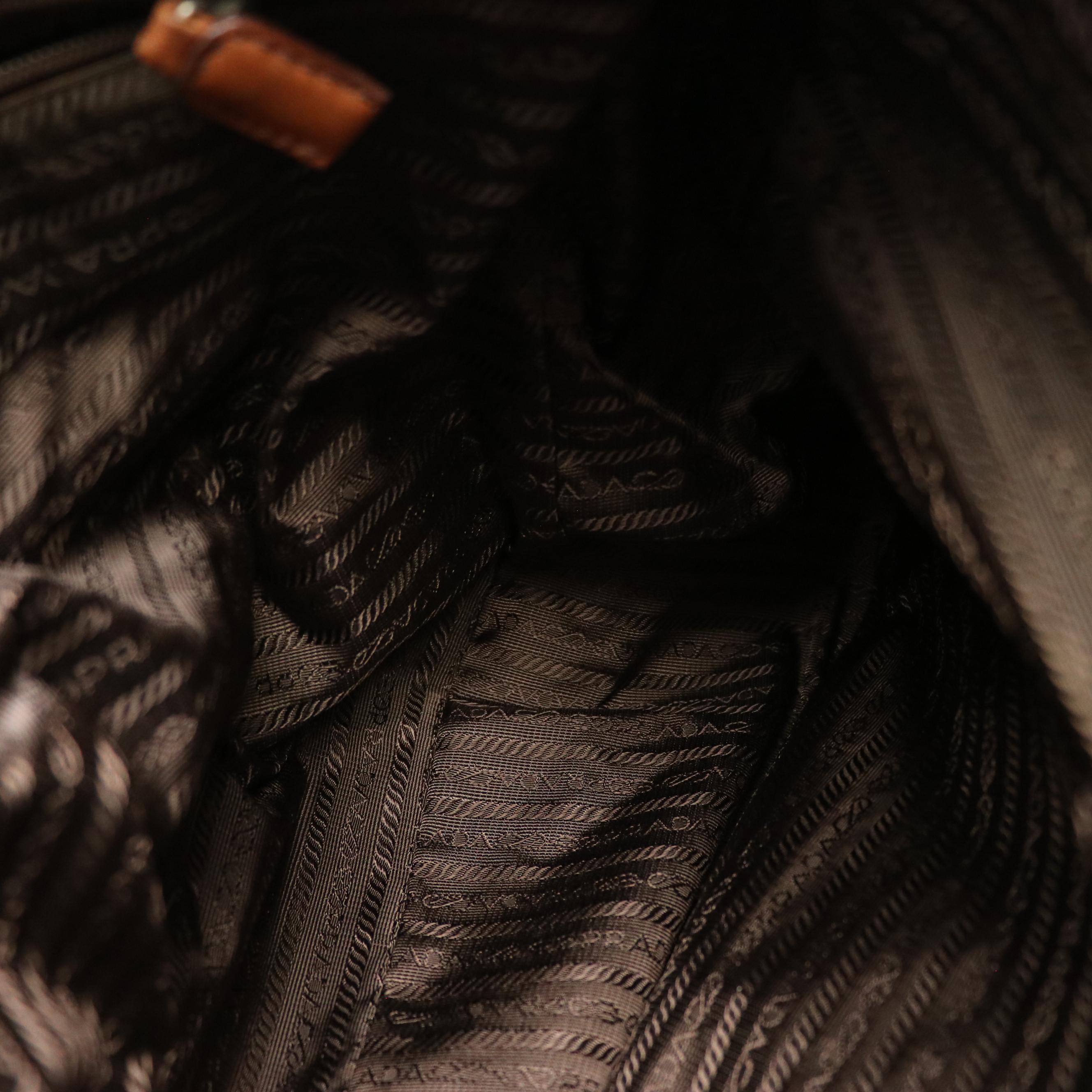 Prada Large Hobo Shoulder Bag in Brandy Brown Pigskin Leather