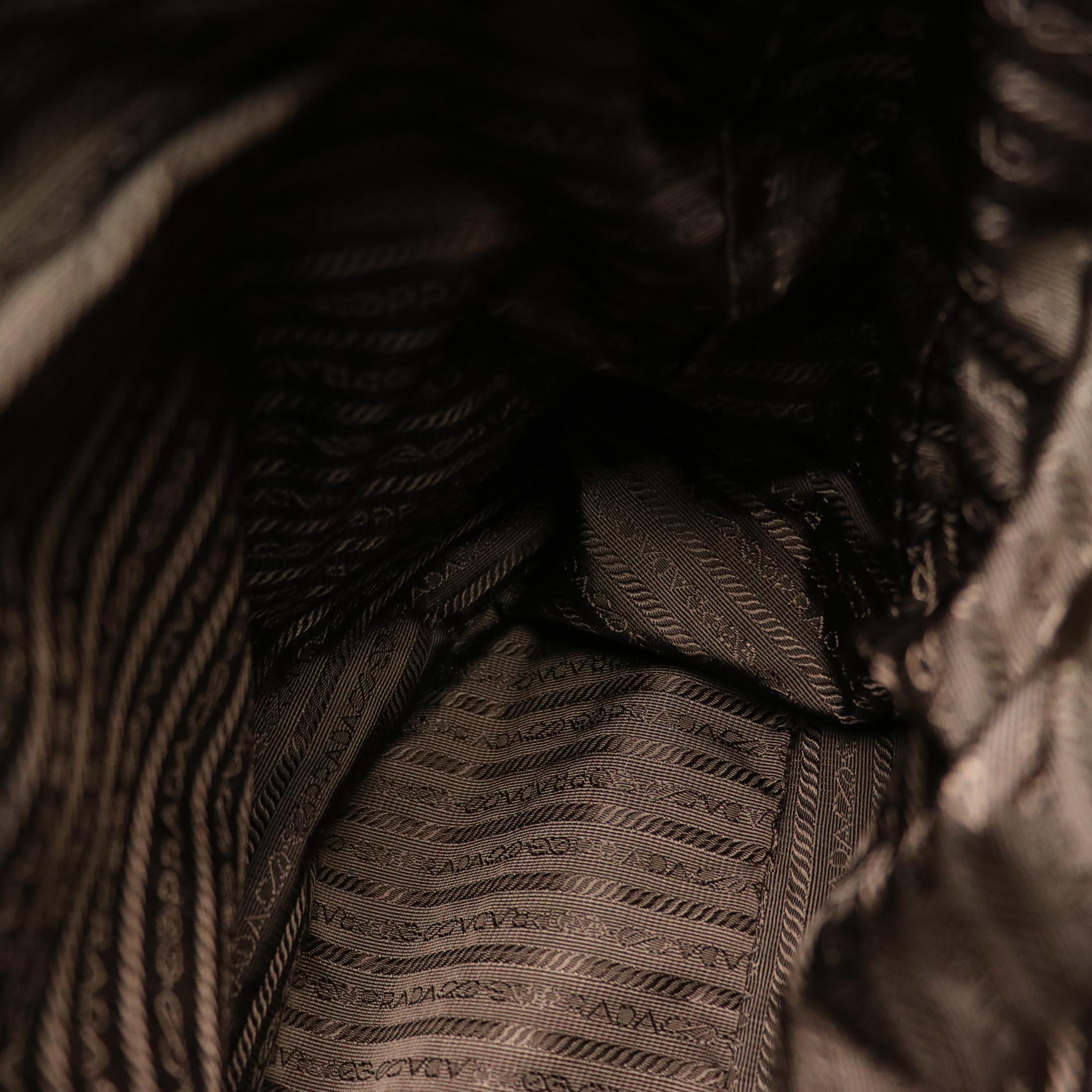 Prada Large Hobo Shoulder Bag in Brandy Brown Pigskin Leather