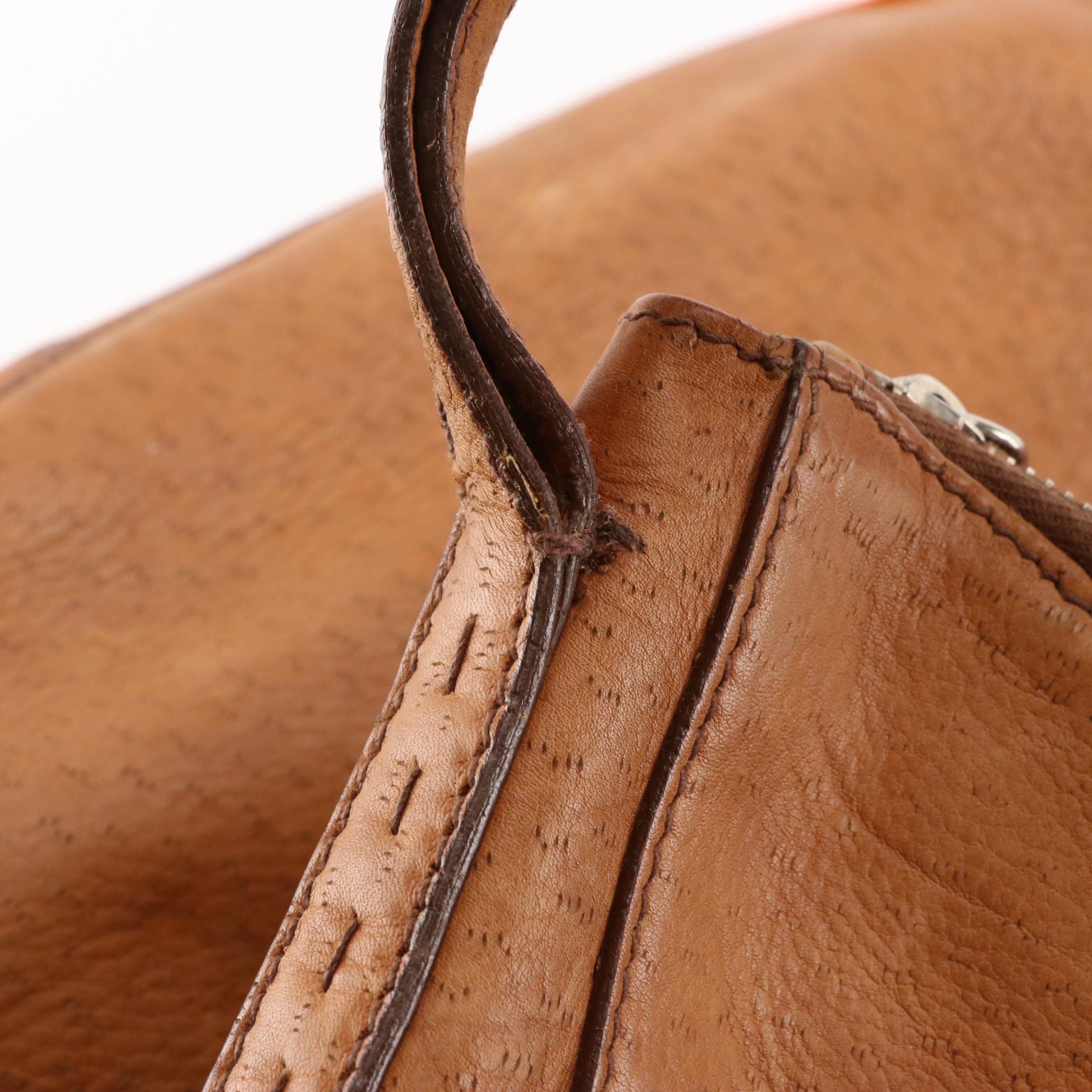 Prada Large Hobo Shoulder Bag in Brandy Brown Pigskin Leather