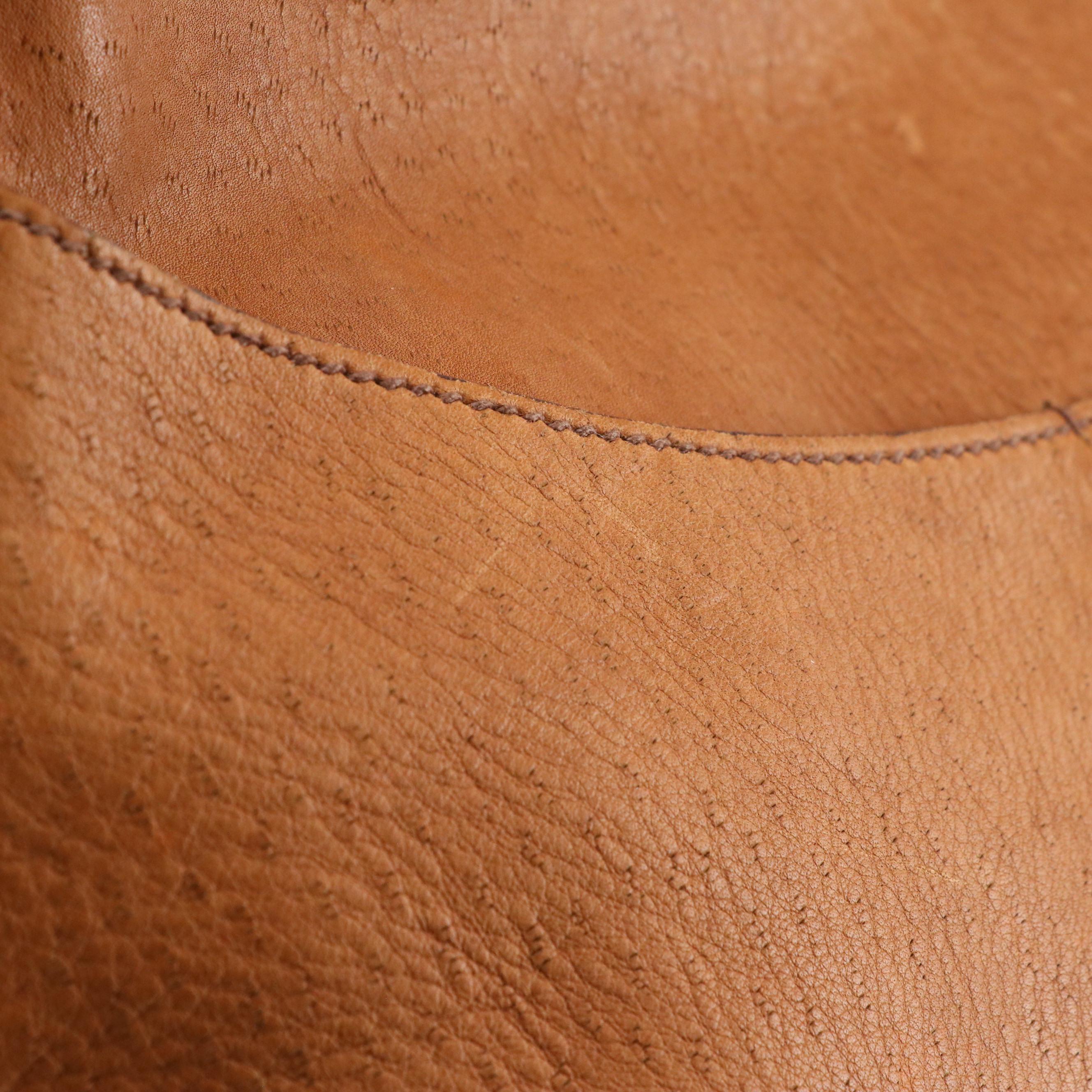 Prada Large Hobo Shoulder Bag in Brandy Brown Pigskin Leather