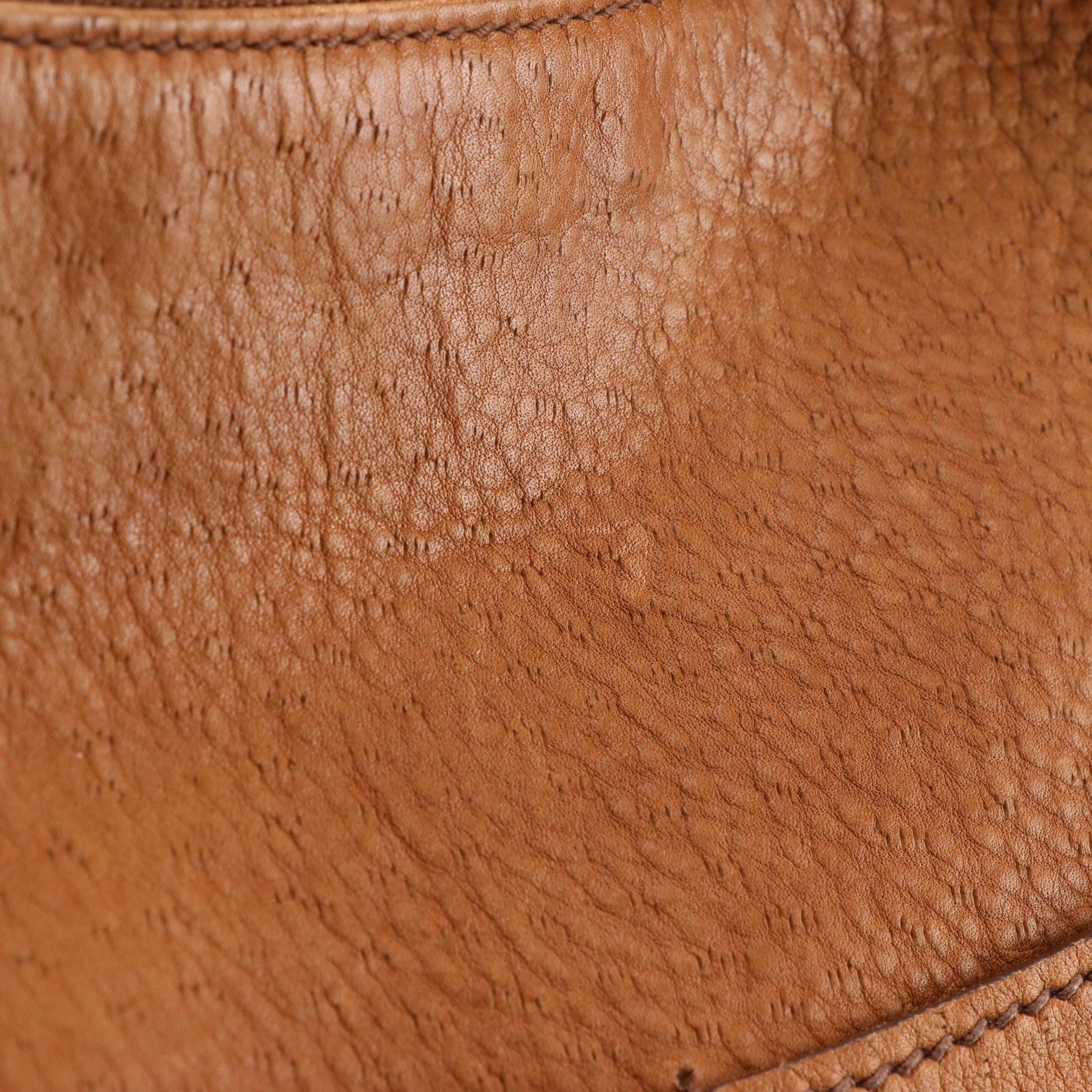 Prada Large Hobo Shoulder Bag in Brandy Brown Pigskin Leather