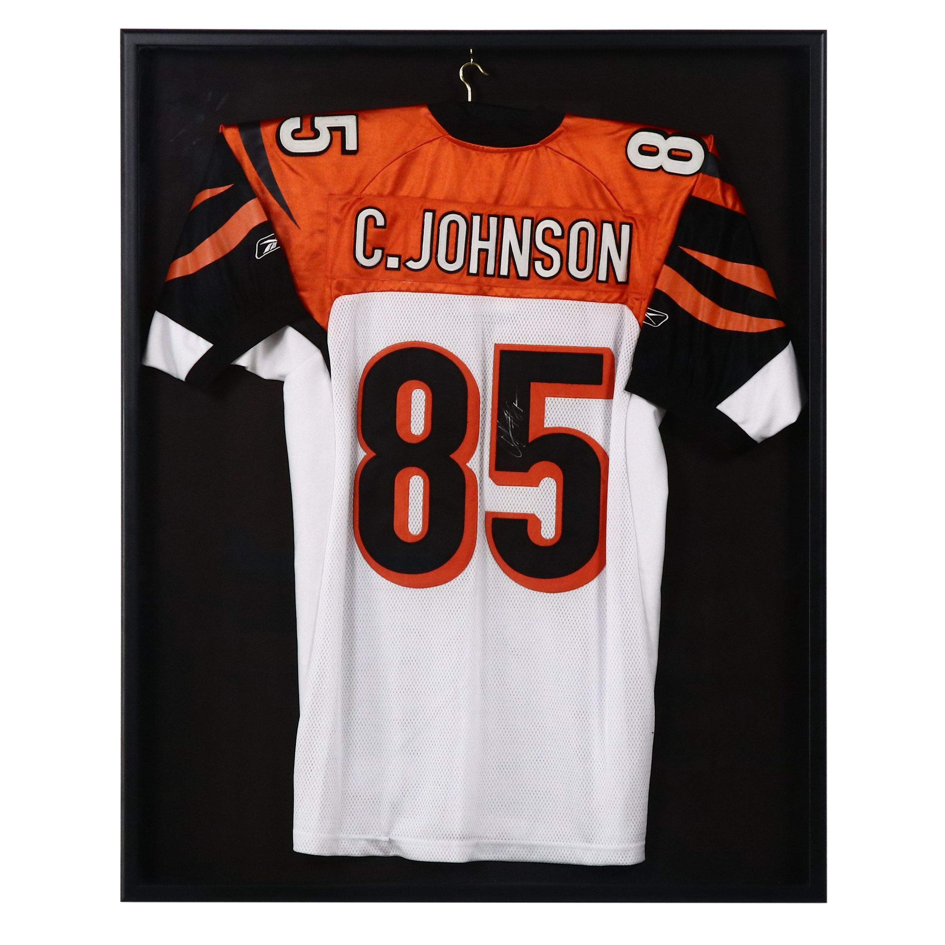 Chad Johnson Signed Cincinnati Bengals Reebok Jersey with Display