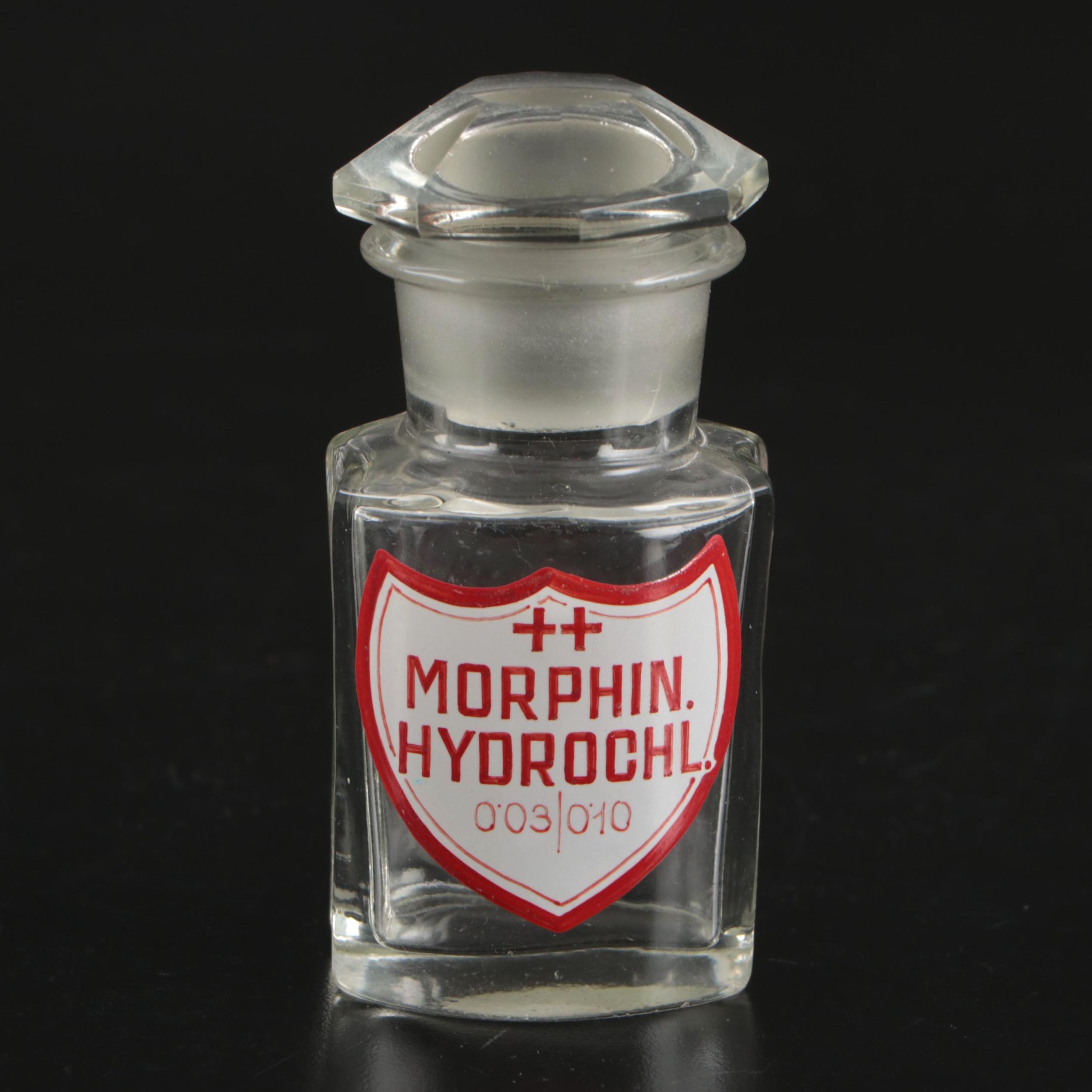 Hungarian Glass Morphine Hydrochloride Apothecary Bottle